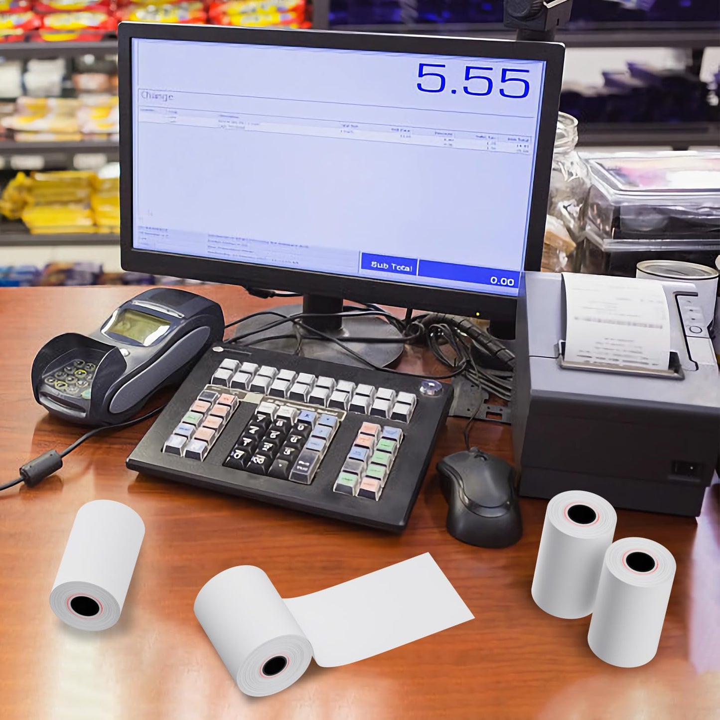 (50 Rolls) 2 1/4" x 85' Thermal Paper, Receipt Paper, POS Cash Register Receipt Rolls Fits for Most Credit Card Terminals, 2 1/4 inch x 50 feet-85 Rolls