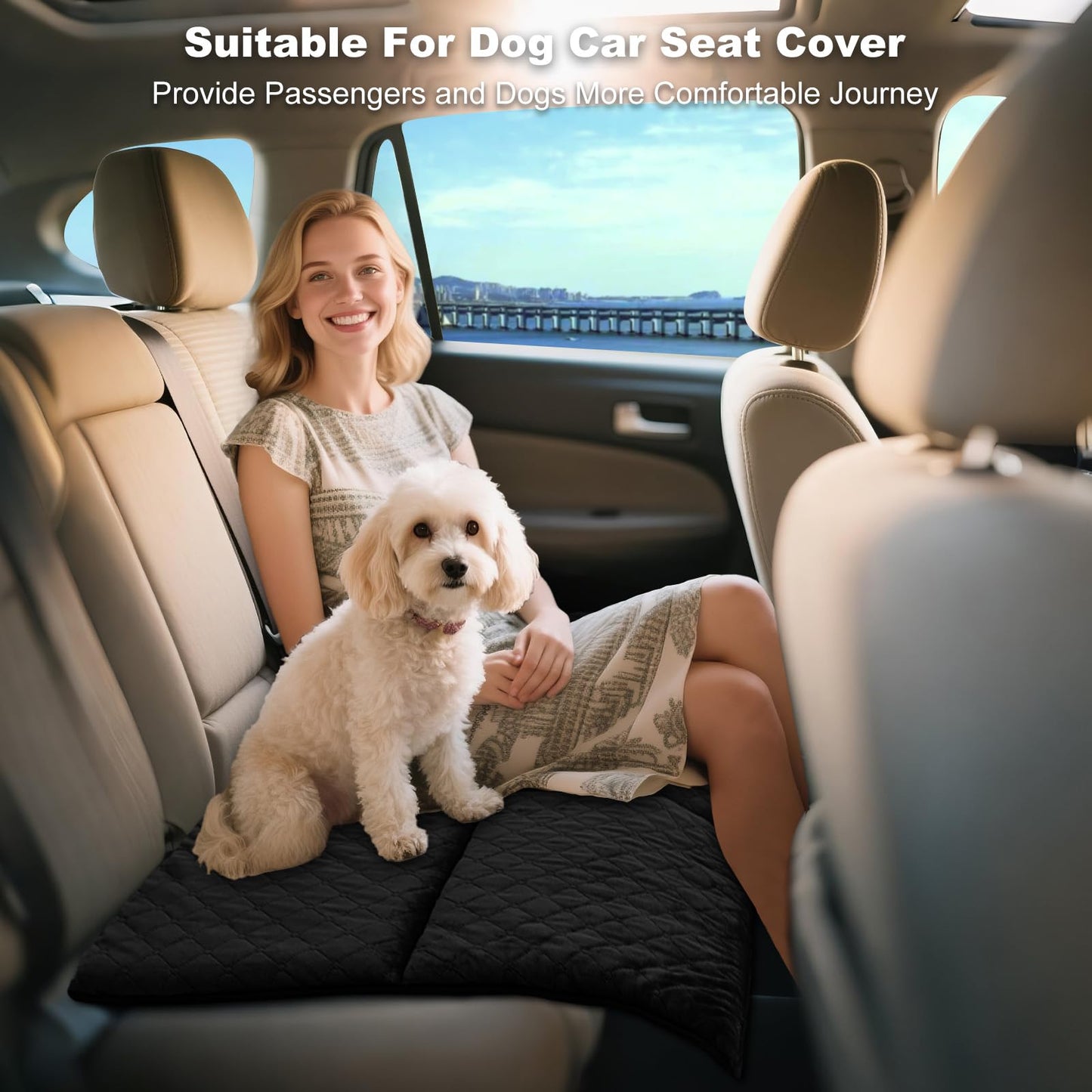 XUYEDOGLSH Dog Car Seat Cover and Back Seat Extender Custom Blankets,Suitable for Car Travel Dog Bed and Car Hammock Mat, Sofa Cushion, Comfortable Non-Slip Sole Design (Gray 51.2 * 23.6")