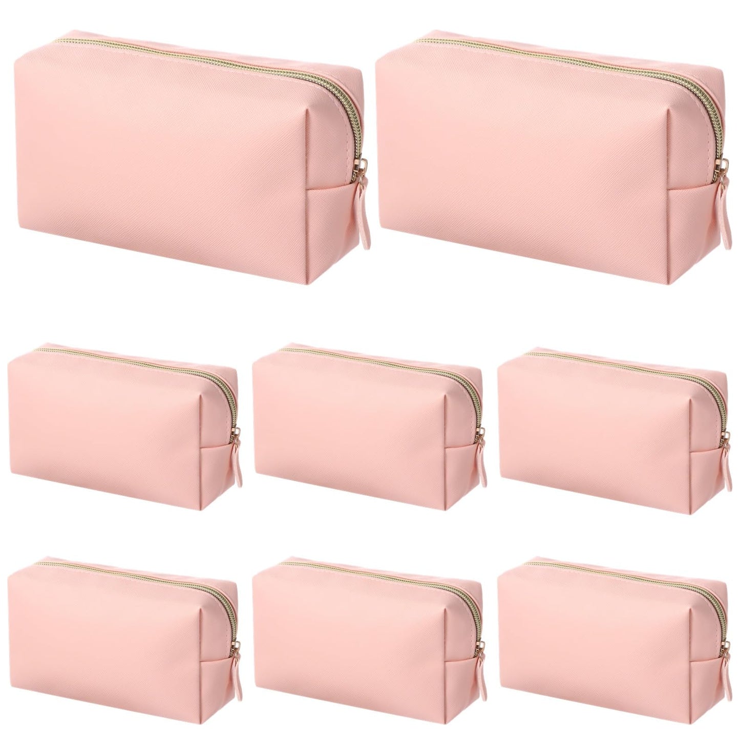 8 Pcs Small Makeup Bags, PU Leather Preppy Bags for Women, Waterproof Cosmetic Pouches, Portable Toiletry Bags for Travel, Daily Storage Beauty Organizers, PINK, Portable Cosmetic Organizer
