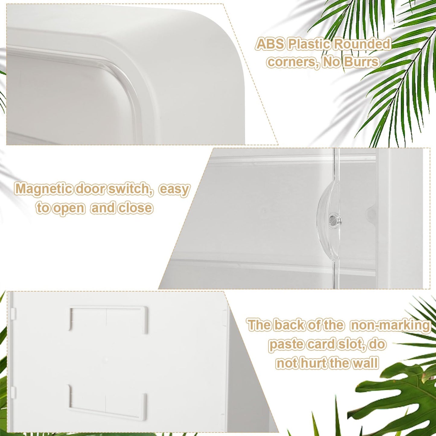 Clear Display Case for Figures, Collectibles Display Box with Shelves, 12 Inch Wall Mounted or Desktop Plastic Organizer, Miniature Acrylic Display Storage Case for Rock Stone Mini Figure, White