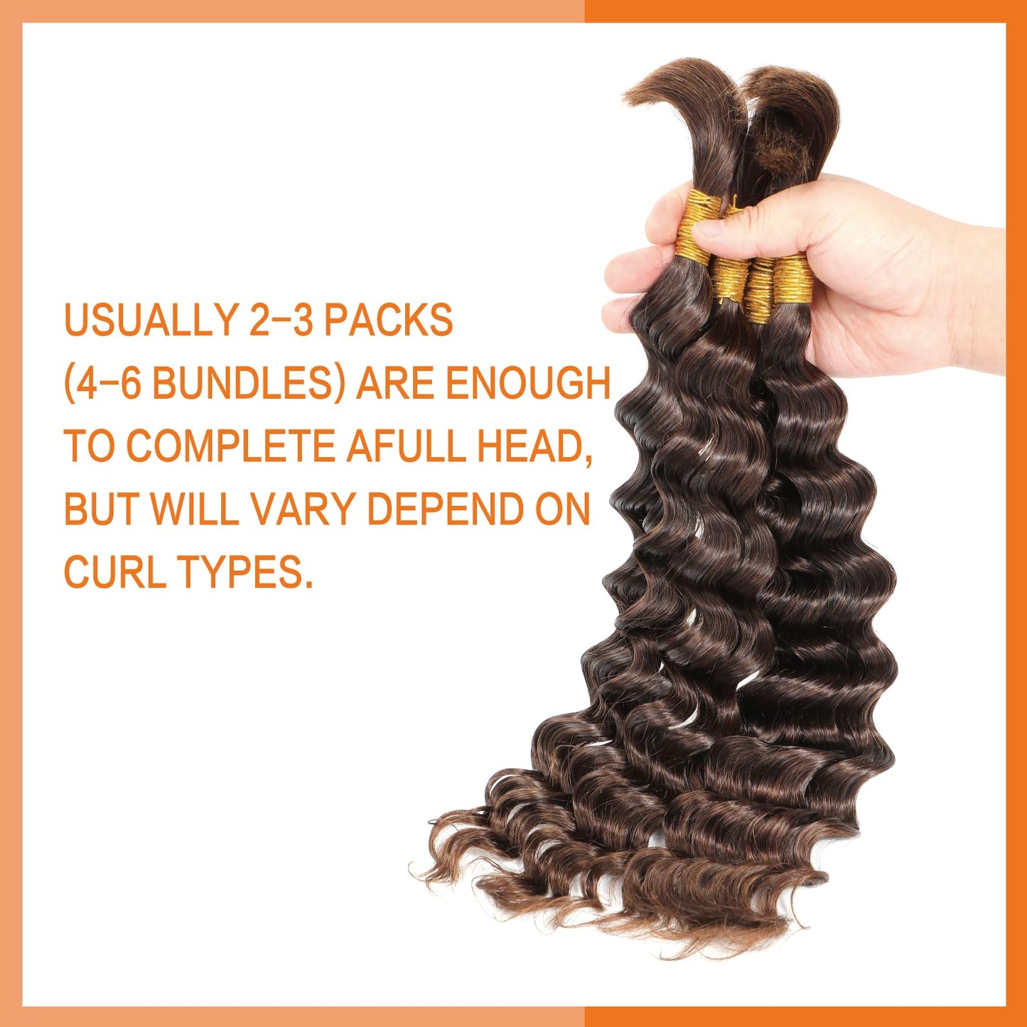 Humistwbiu Deep Wave Human Braiding Hair Micro For Braiding 100% Unprocessed Brazilian No Weft Human Hair 20 Inch （100g, Dark Brown）