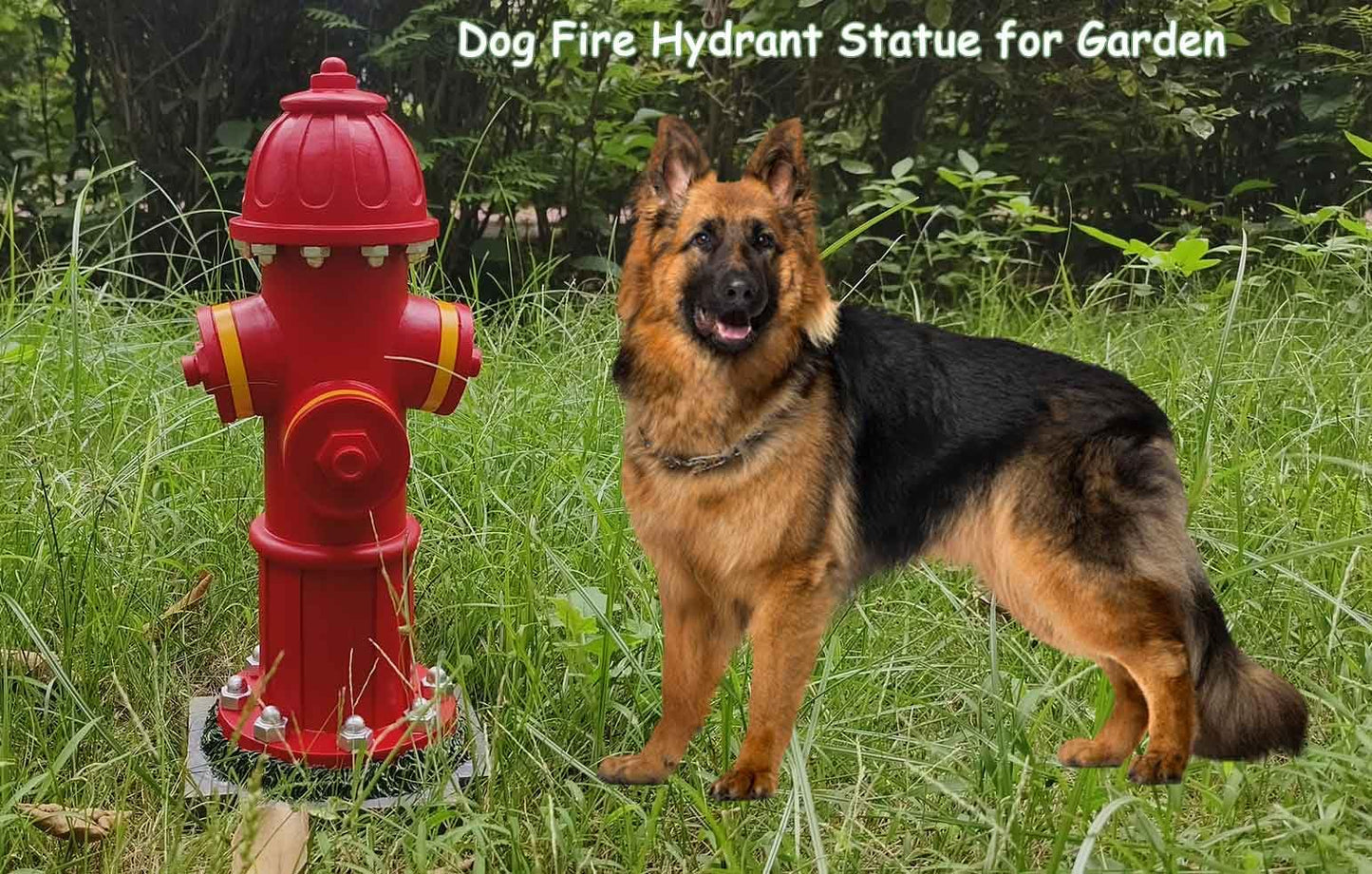 CUZOKOLA Dog Fire Hydrant Pee Post With 4 Stakes, 14.5 Inches Red Puppy Training Outdoor Ornament for Garden Yard Decorations