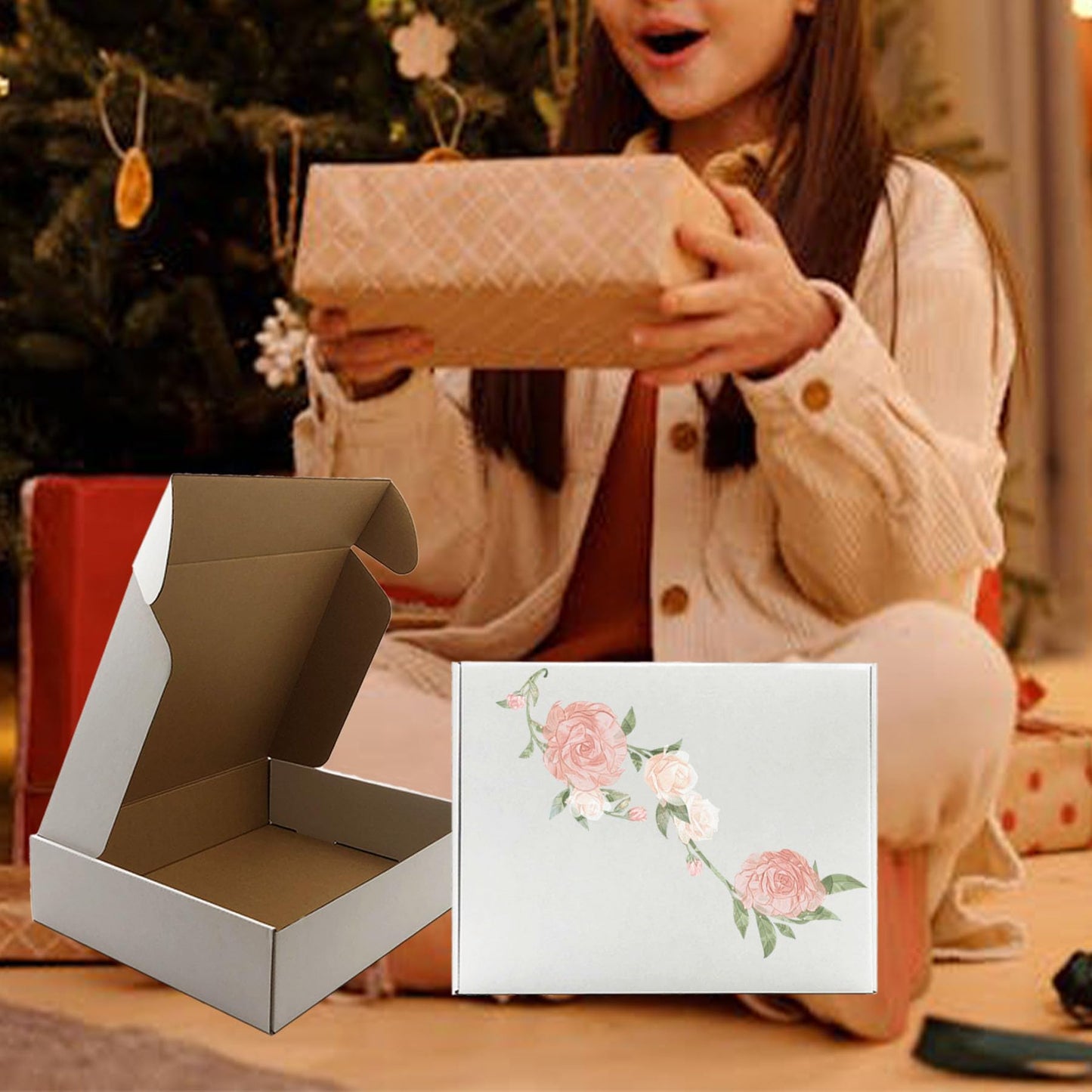 13x10x3 inch Shipping Boxes, White Corrugated Cardboard Box Literature Mailing Shipping Packaging Recyclable Storage Boxes and Craft Gifts Giving Products Business White Box Set of 20((13''x10''x3'')