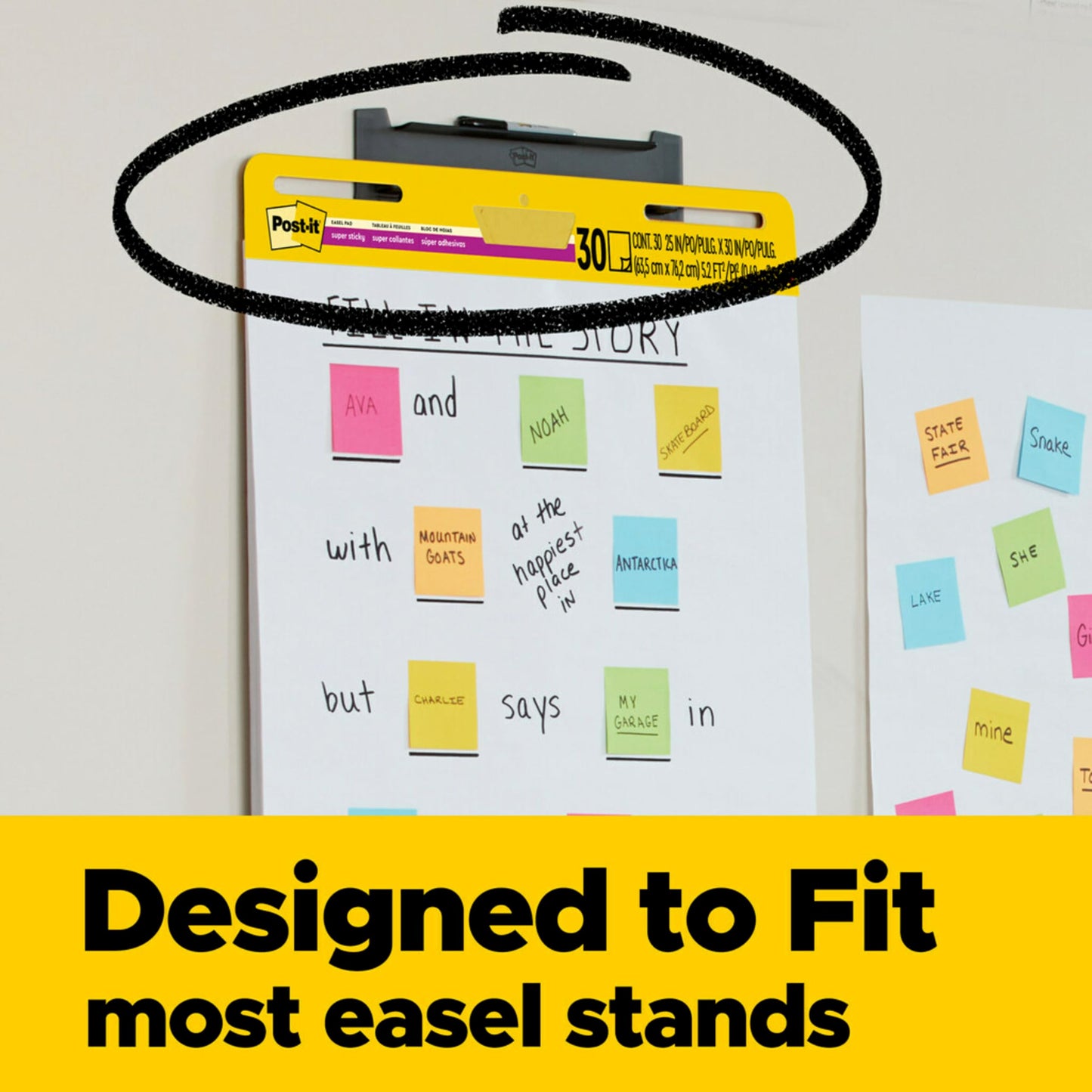 Post-it® Easel Pad 566B-2PK, 20 in x 23 in (50.8 cm x 58.4 cm), 2 Packs per case