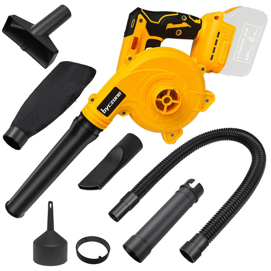 BYCZONE Cordless Leaf Blower for Dewalt 20V Max Battery, Jobsite Air Blower with Brushless Motor,6 Variable Speed Up to 180MPH,2-in-1 Handle Electric Blower and Vacuum Cleaner(Battery Not Included)
