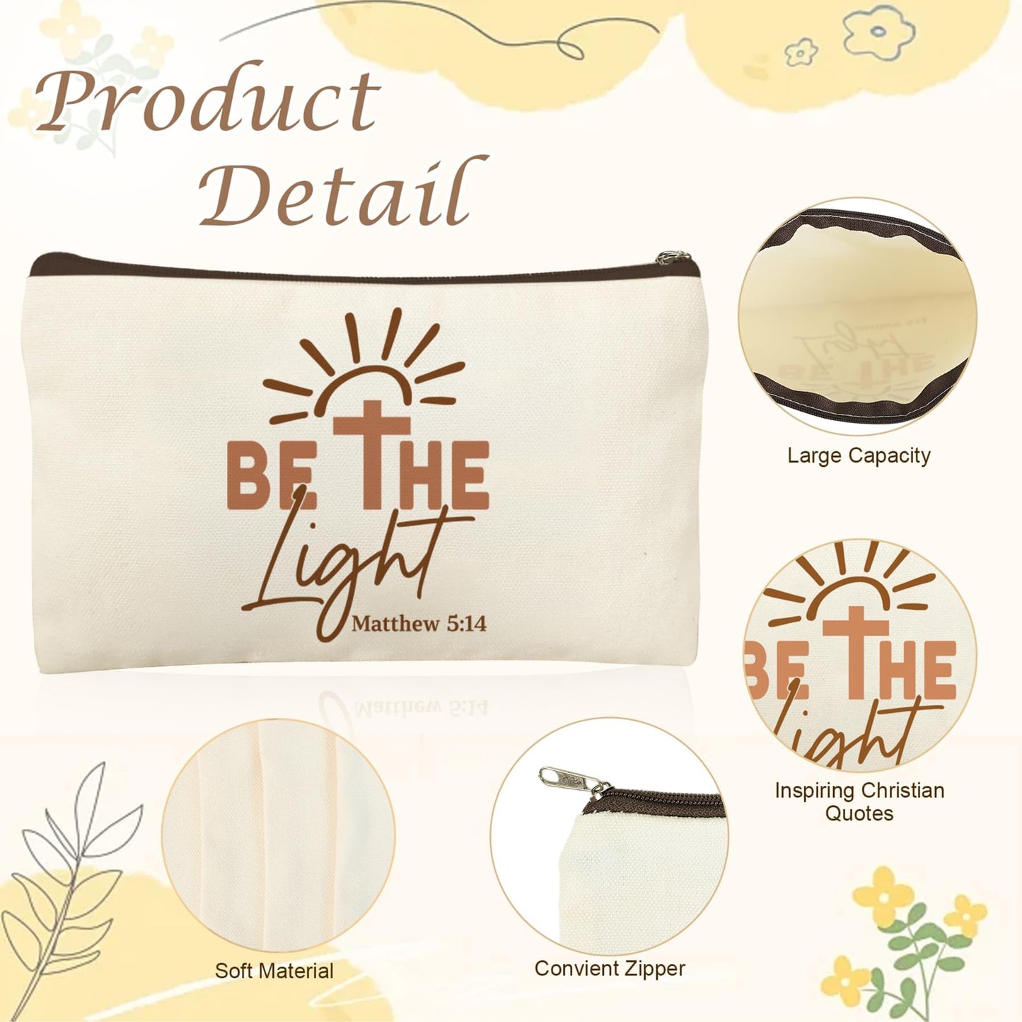 Kuabiz 24 Pcs Christian Cosmetic Bags Bulk for Women Bible Verse Makeup Bags Christian GIfts Inspirational Canvas Pencil Pouches with Zipper for Organize Cosmetics Journaling Motivational Supplies