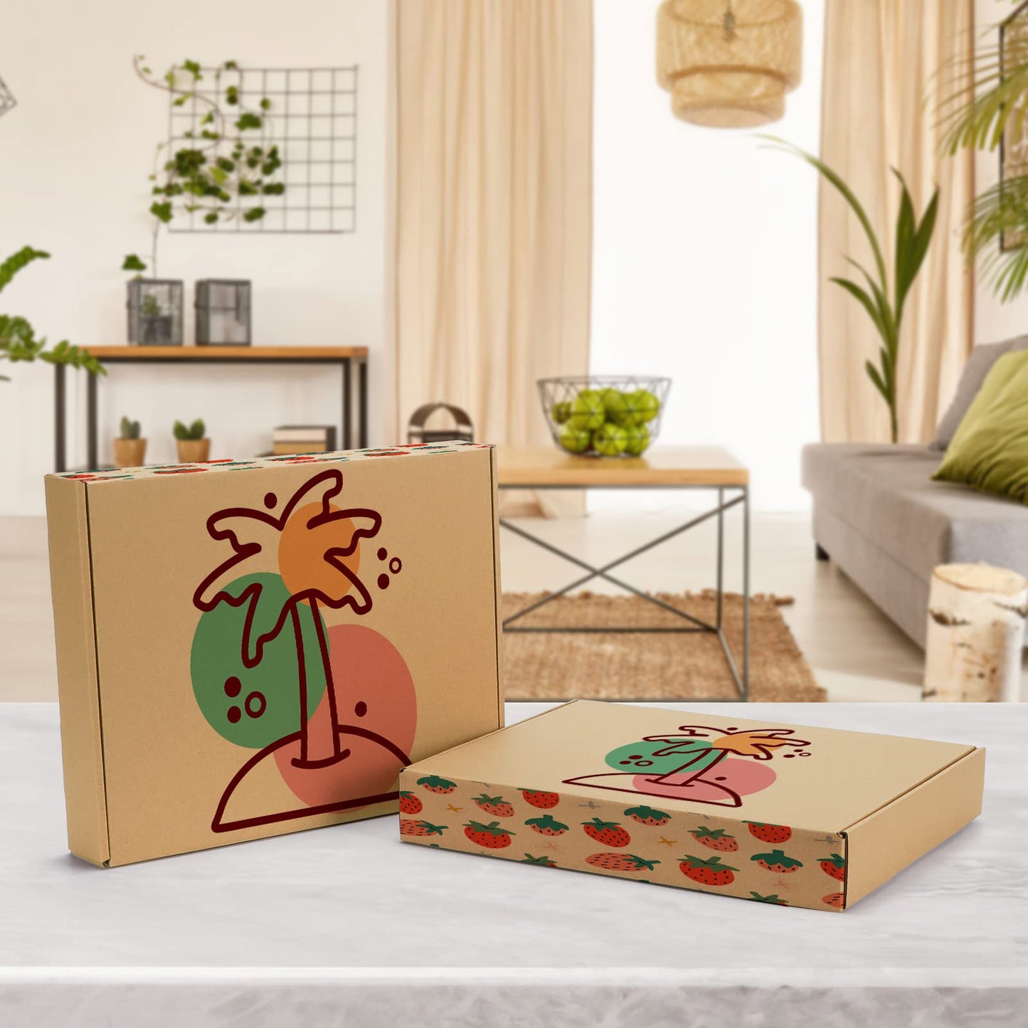 Pemtow 13x10x2 Shipping Boxes Set of 20, Brown Corrugated Cardboard Literature Mailer Box for Packaging, Mailing, Business