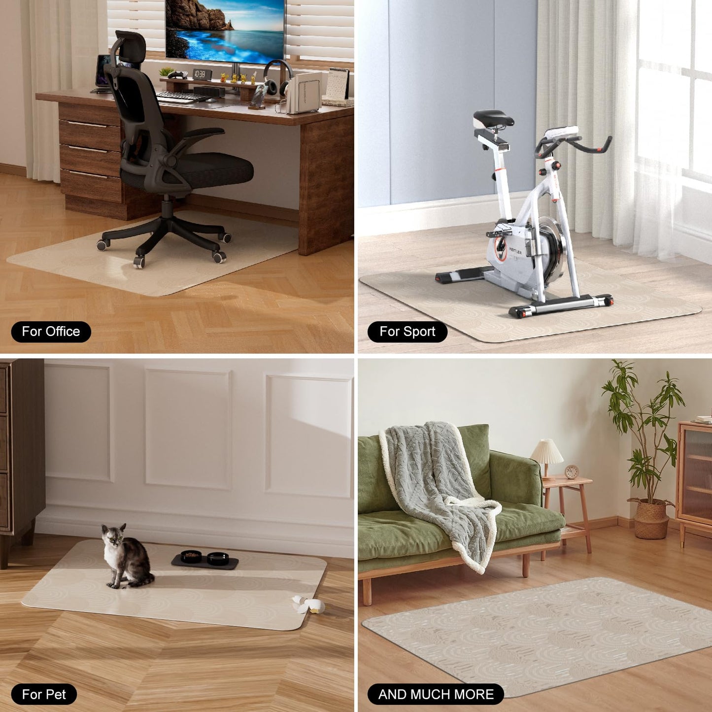 Comfypad - Office Chair Mat, Durable Slip Resistant Desk Chair Mat for Hard Floors, Heavy Duty Office Floor Under Rolling Chair Mat