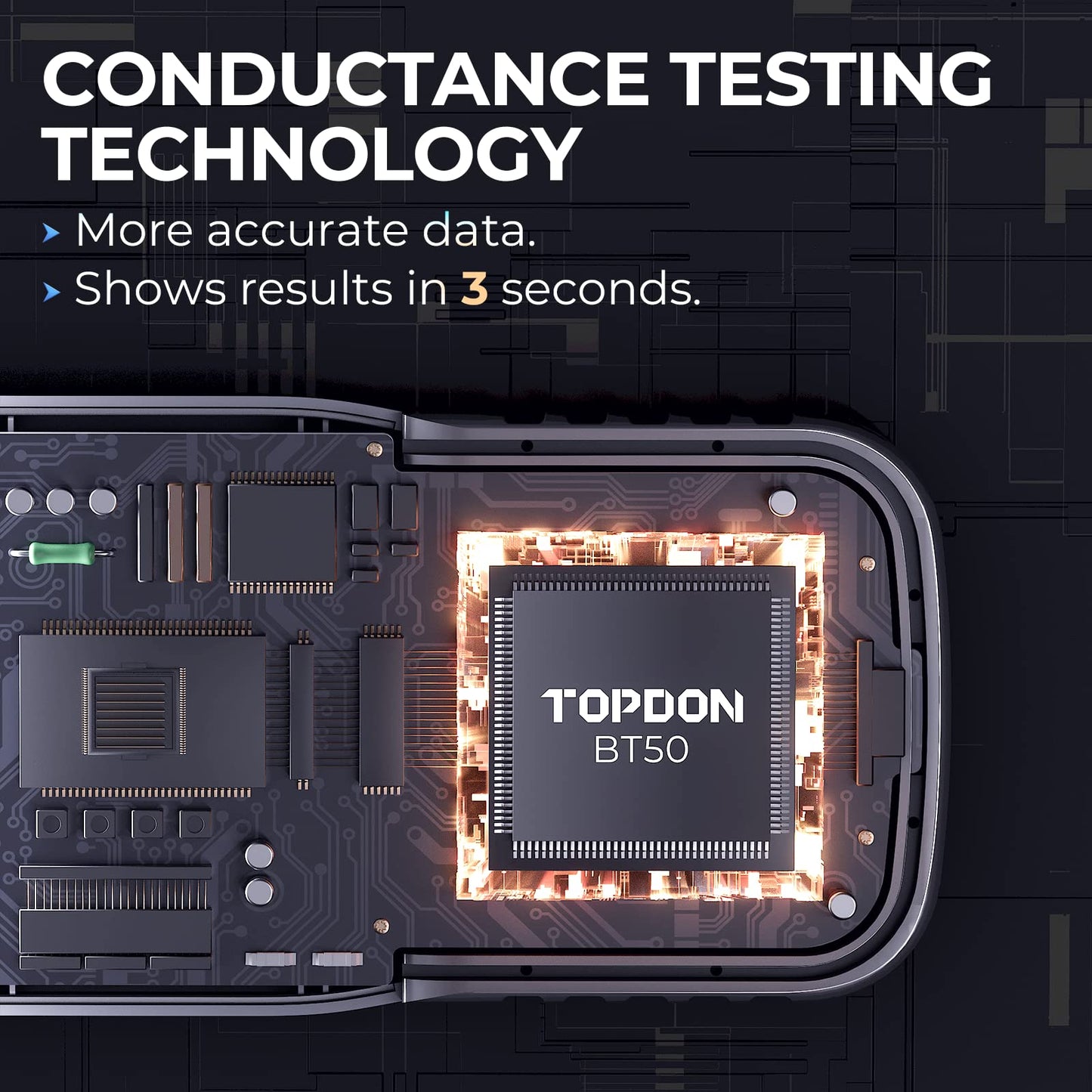 Battery Tester TOPDON BT50, 12V Car Battery Load Tester Cranking and Charging System Test Scan Tool Automotive 100-2000 CCA Digital Battery Alternator Analyzer