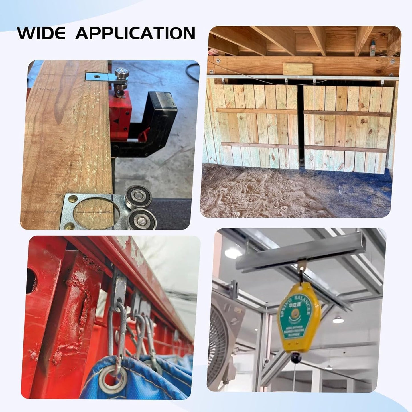 2 Wheel Unistrut Trolley Roller Assembly,Two Bearing Metal Rollers for 1-5/8" Wide & All 1-5/8" Taller Strut Channels or Garage Pulley Hoist Systems,Silent Trolley Wheels (10)