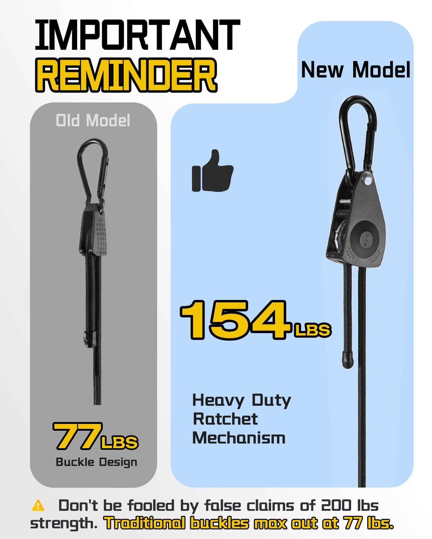 12 Inch Adjustable Carabiner Bungee Cords with Hooks, Easy to Adjust from 7" to 12", Black Bungee Straps with UV-Resistance & Superior Elasticity for Cargo, Bike, Luggage, Carts, Truck, etc (6 Pcs)