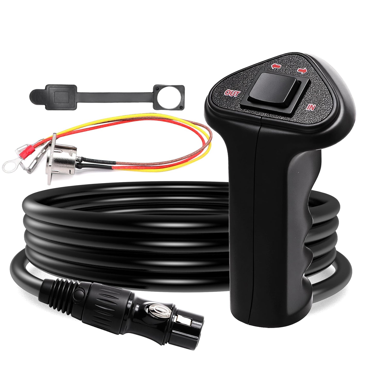 Winch Hand Control Assembly and Winch Hand Remote Controller with Ergonomic Grip and 11.8 Feet Connector Cable for 12000Lb ATV UTV Winch