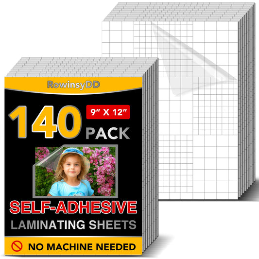 140 PCS Self-Adhesive Laminating Sheets, 9 x 12 Inches Self Adhesive Contact Paper, No Heat No Machine Needed Self Sealing Laminate Sheets