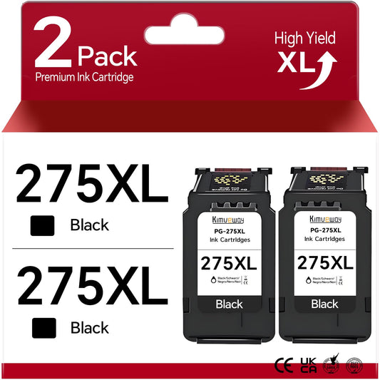 275XL Ink Cartridges Black Replacement for Canon 275 PG-275 Black Ink Cartridge Work with Pixma TS3720 TR4720 TR4700 TR4722 TS3500 TS3520 Printer (2 Black)