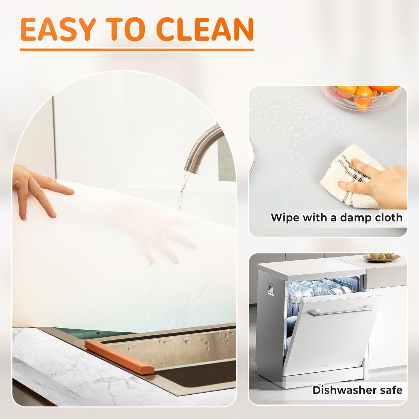 Warome Silicone Mat,47"x 23" Silicone Mats for Kitchen Counter, Waterproof Heat Resistant Mat, Extra Large Countertop Protector, Nonstick Baking Mat,Shipped No Creases- White Translucent