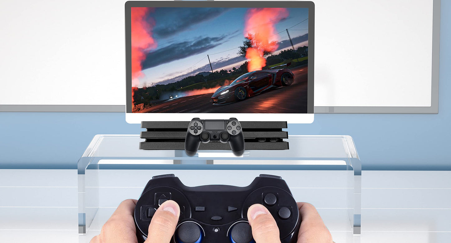 guofa Acrylic Monitor Stand Riser - Desk Platform for Computer Monitor, Desktop Riser Elevation for Laptop for Keyboard Storage (34 x 19 x 10 CM)
