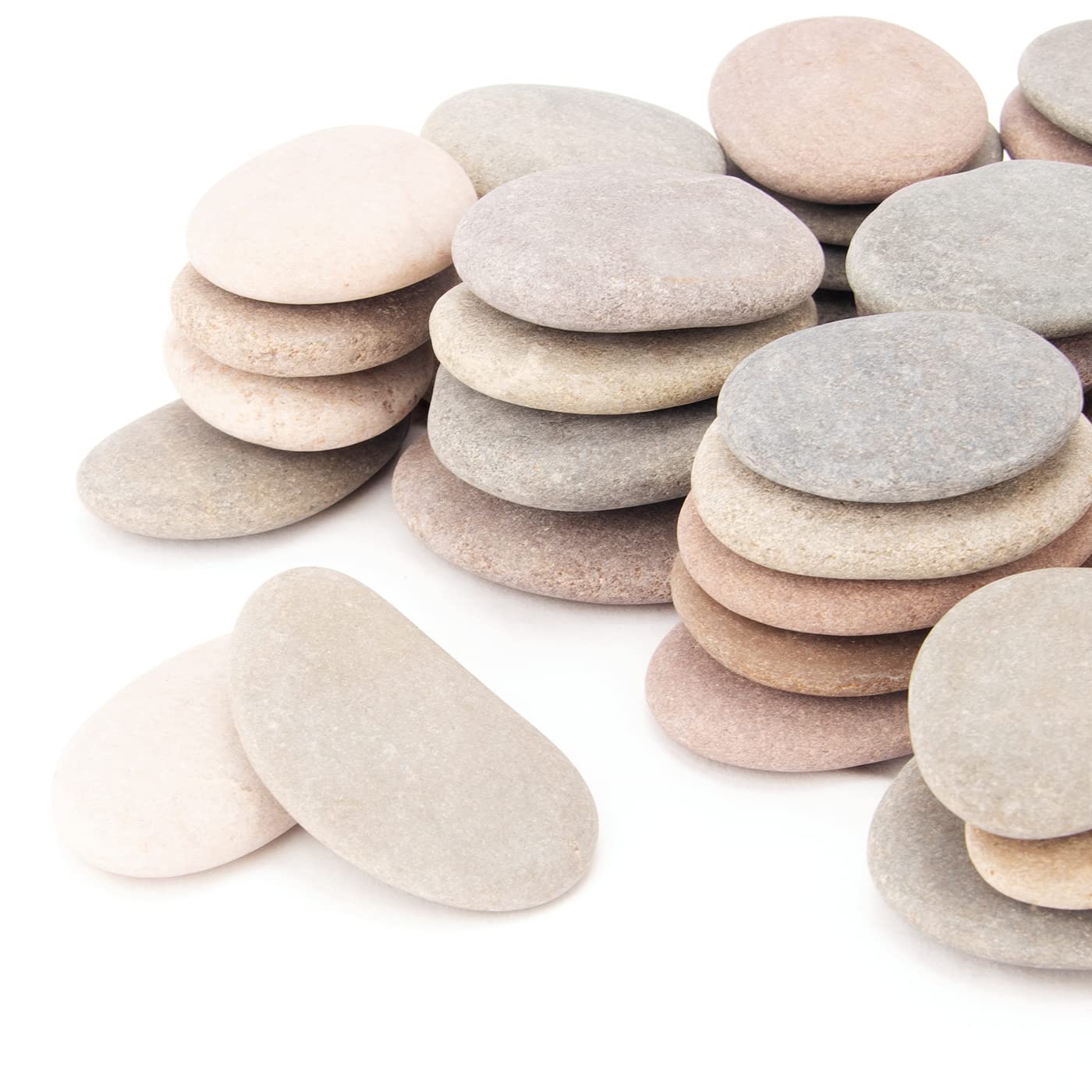 CFKJ [About 98 PCS - 103 PCS](18.1 Pounds) Painting Rocks,2.23""-3.68"" River Rocks,Flat Stones2