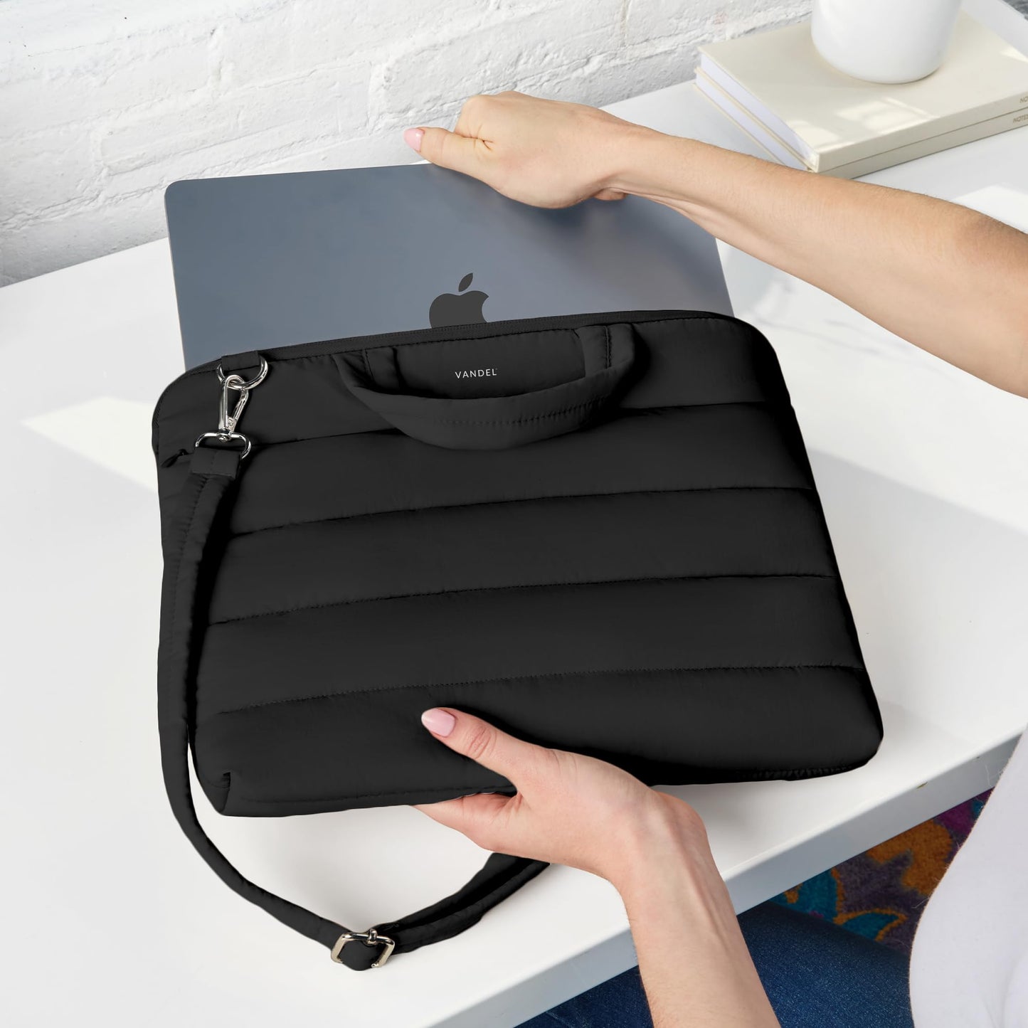 VANDEL 15-16 inch Laptop Carrying Case Sleeve with Strap, Shoulder Bag with Handle, 15 in Laptop Bag for Women, Carrying Case, Lap top Messenger Carrier