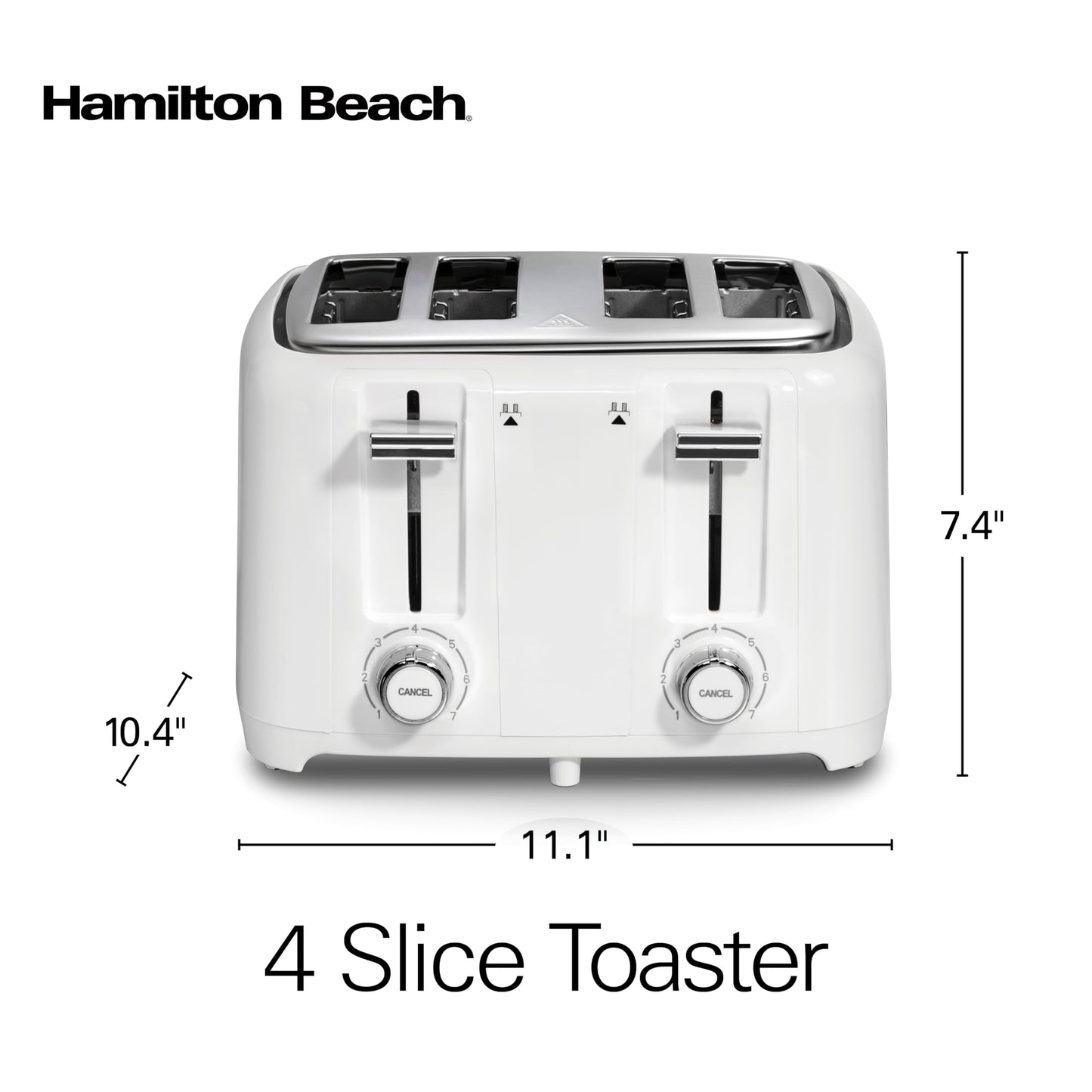 Hamilton Beach 4 Slice Toaster, White, 24218