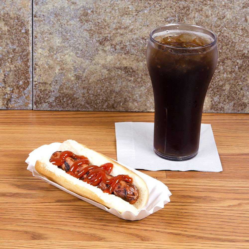 500 Paper Hot Dog Trays | White Hot Dog Wrappers | 8 Inch Hotdog Tray Holders Plates | Disposable Fluted Hotdog Boats | Hotdog Container - Concession Stand Trays - Hot Dog Cart Accessories