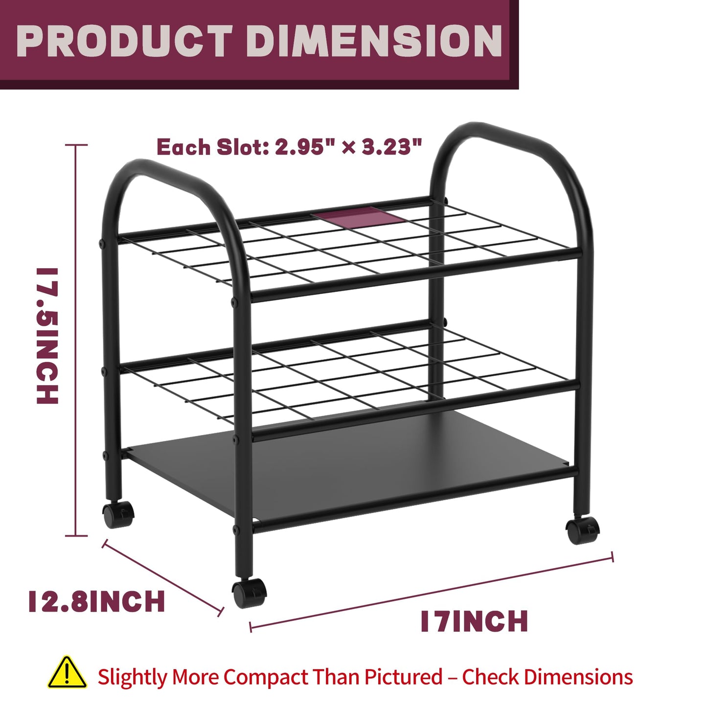 Yutrchey Blueprint Storage Rack with Wheels – 20-Slot Metal Roll File Holder with Silent Casters & Brakes for Blueprints, Wrapping Paper, Posters, Maps – Mobile File Cart for Office & Home (Black)