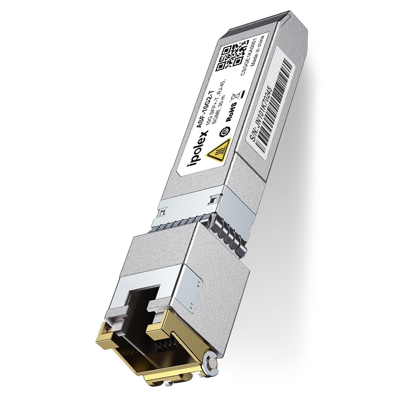 ipolex 1.25/2.5/5/10G SFP+ RJ45 Copper Transceiver, 10GBase-T RJ-45 SFP+ Module, Compatible for Cisco SFP-10G-T-S, Ubiquiti UniFi UF-RJ45-10G, Mikrotik, Netgear, and More(CAT.6a/CAT7, 30m)