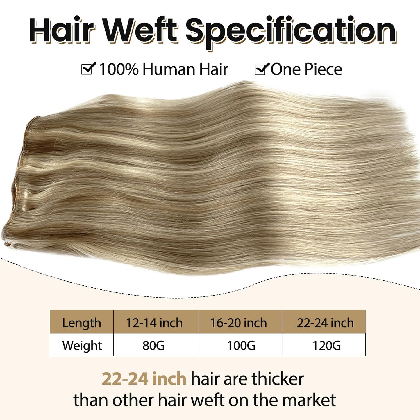Sew in Weft Hair Extensions Real Human Hair 20 Inch 100G Ash Blonde with Platinum Blonde Highlights Weave Bundles for White Women Color #18/60 Hand Tied Weft Sew in Remy Wefts Extension