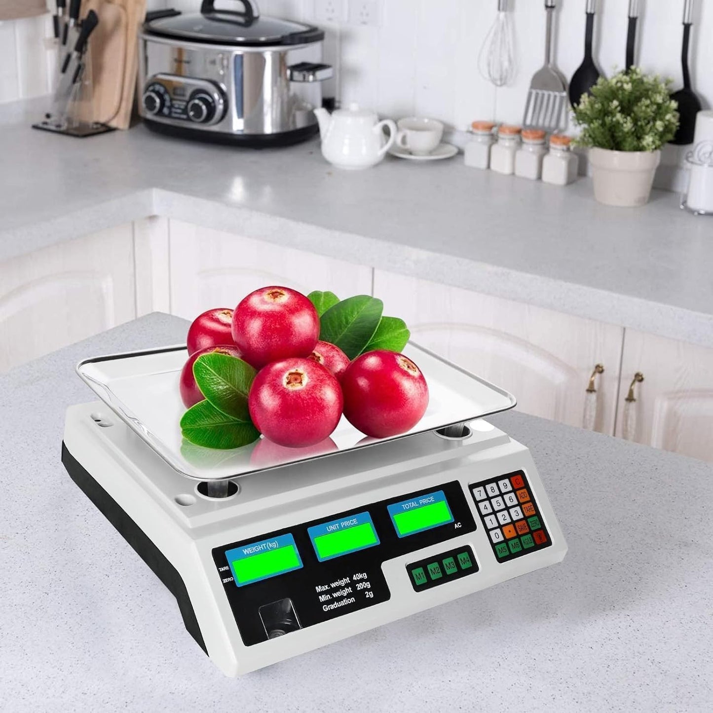 60LB LCD Electronic Price Computing Scale 30KG Scale LCD Digital Commercial Food Weight Scale for Electrical Computing Retail Counting Equipment for Kitchen Stores Restaurant Market Farmer ﻿