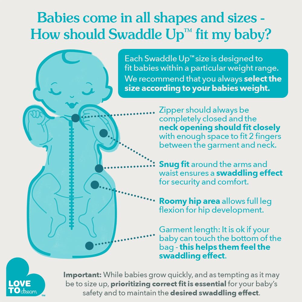 Love To Dream Swaddle, Baby Sleep Sack, Swaddle Up Self-Soothing Swaddles for Newborns, Get Longer Sleep, Snug Fit Helps Calm Startle Reflex, Lite 0.2 TOG Sleep Sack, 6-8.5kg, Light Olive