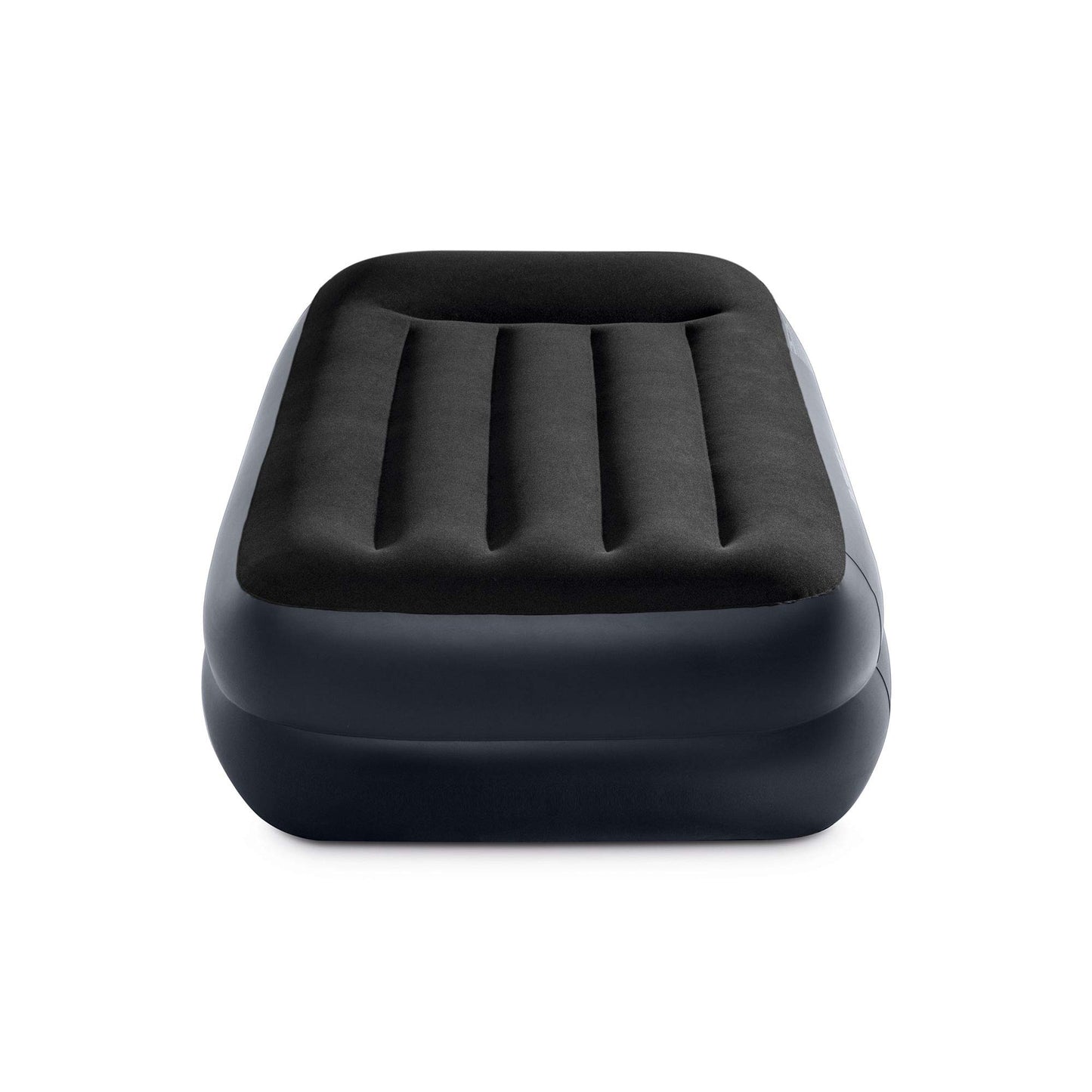 INTEX 64121ED Dura-Beam Plus Pillow Rest Air Mattress: Fiber-Tech – Twin Size – Built-in Electric Pump – 16.5in Bed Height – 300lb Weight Capacity