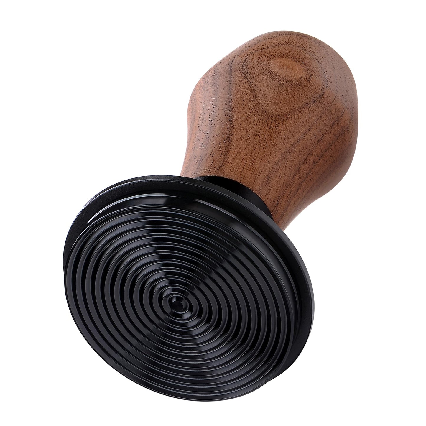 Normcore 58.5mm Espresso Coffee Tamper V4 - Spring Loaded Tamper With Titanium PVD Coating Ripple Base -15lb / 25lb / 30lbs Replacement Springs, Genuine American Walnut Handle