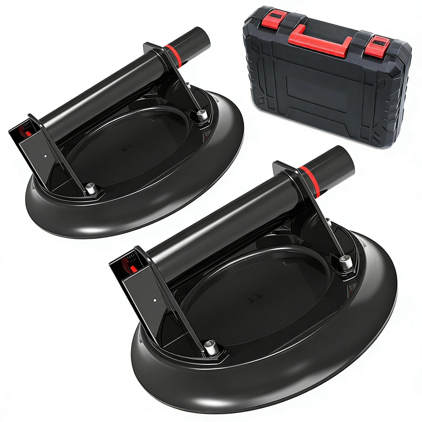 Vacuum Glass Suction Cup to Lift Glass/Granite/Tile 8.1IN, 425LBS Heavy Duty Glass Sucker Lifter for Moving Large Granite/Tile/Window/Aquarium, Windshield Installation, Lifting Handing Tool, Pack of 2