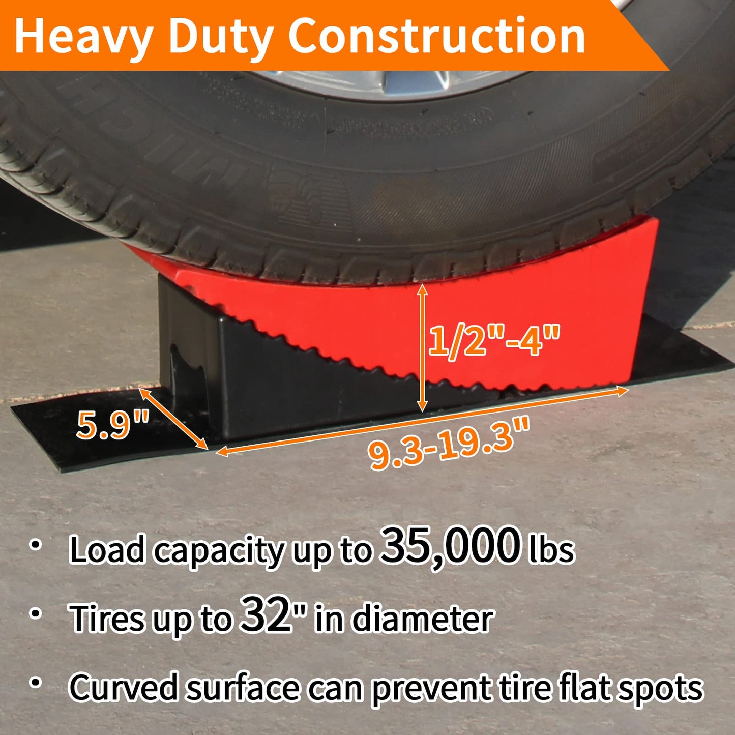 OULEME RV Leveling Blocks, Camper Leveler System 2 Packs for Dual Axle Tandem Wheel Travel Trailer, Include 2 Curved Leveler Ramp, 2 Chock, 2 Rubber Mat, 1 T Bubble Level, 1 Carry Bag