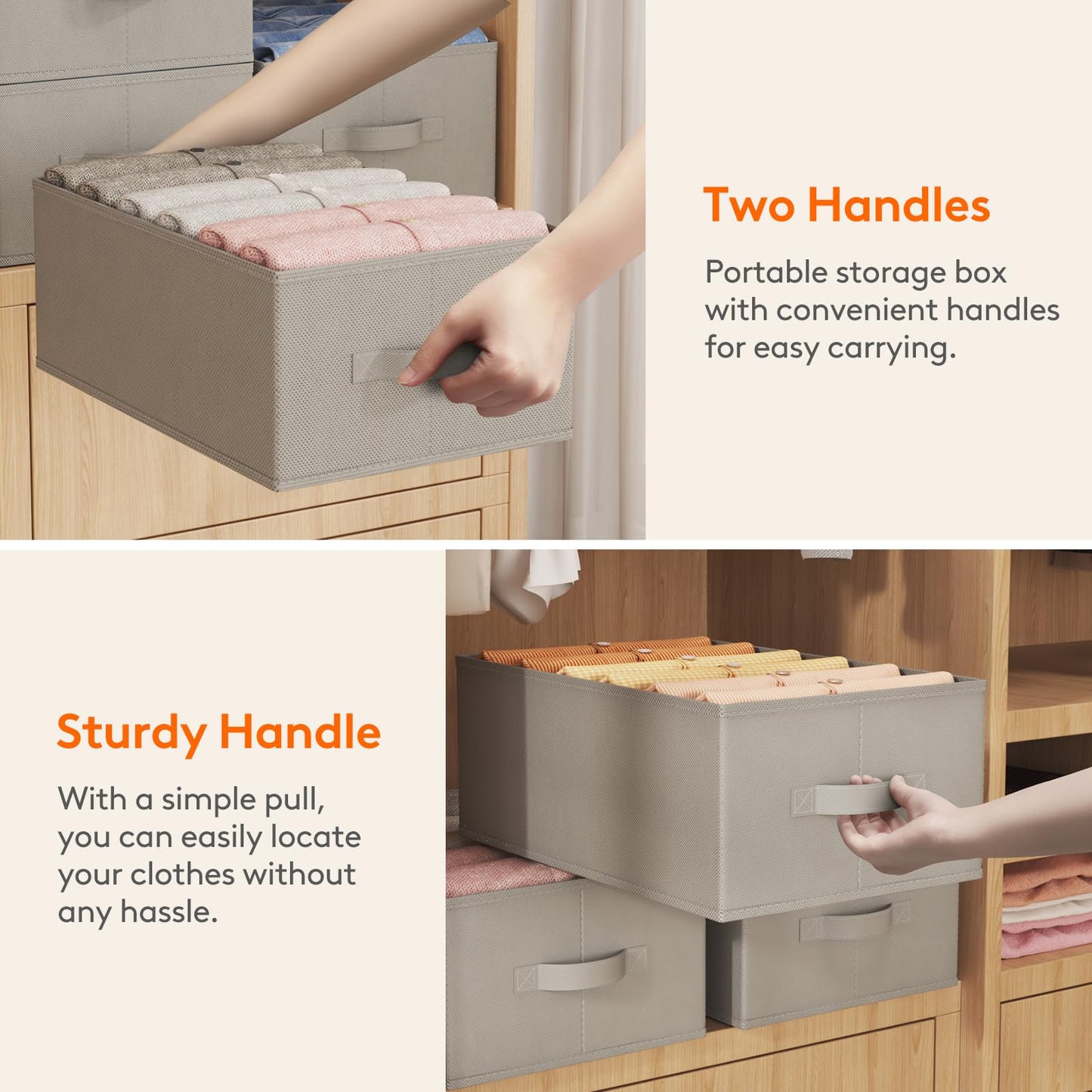 Lifewit Wardrobe Organizer Clothes, Jean Organizers for Closet with Support Board 6 Compartment Foldable Closet Drawer Storage 16.5 x 10.6 x 6.7 Inches for Pants, T-Shirts, Sweater, Legging, 6-Pack