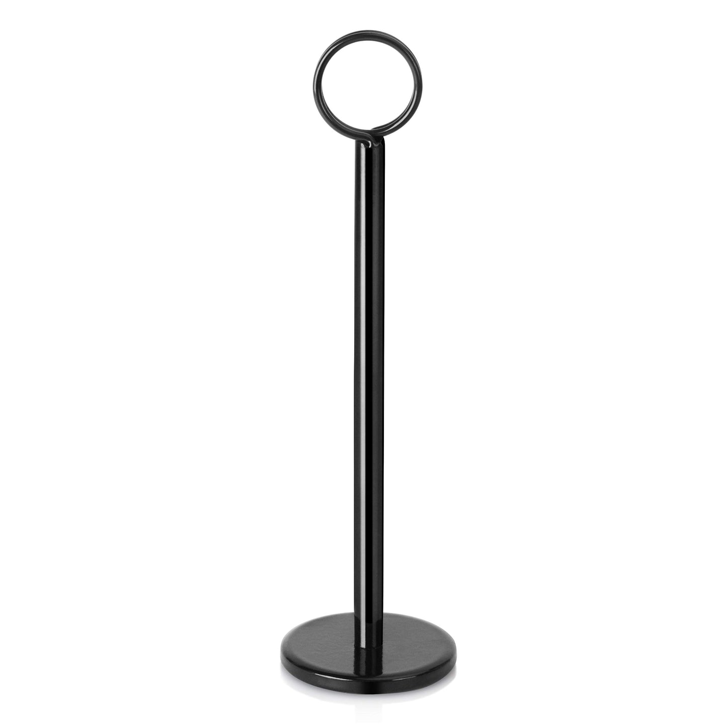 New Star Foodservice 27709 Ring-Clip Table Number Holder/Number Stand/Place Card Holder, 8-Inch, Set of 12, Black Finish