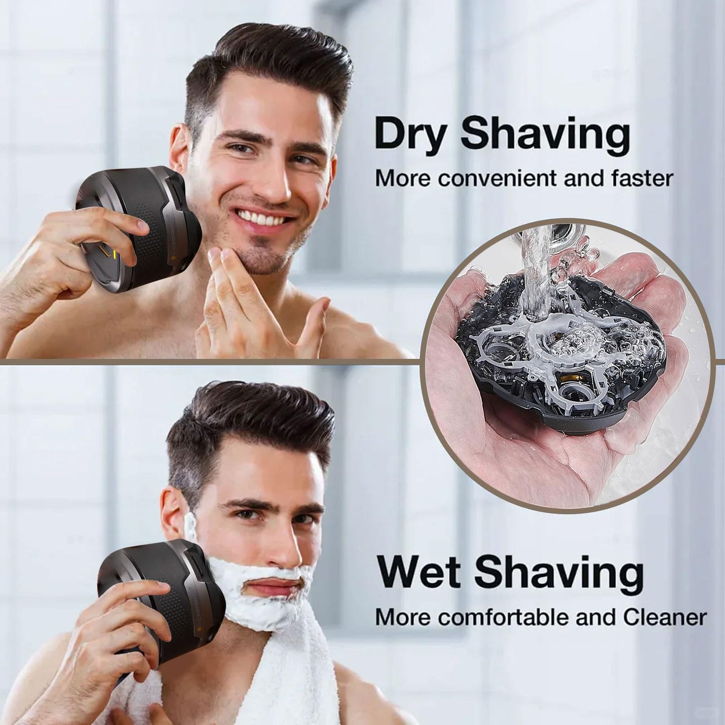 3PCS Shaver Replacement Blades Compatible with MicroTouch Titanium Head,Stainless Steel Material (black)