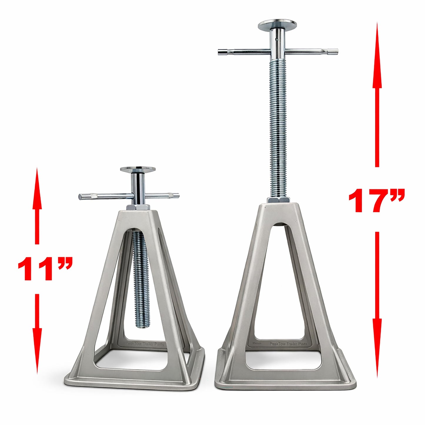 PEAKTOW RV Trailer Camper Aluminum 6,000 lbs 17” Extends Stabilizer Stacker Jack Stand 4PK
