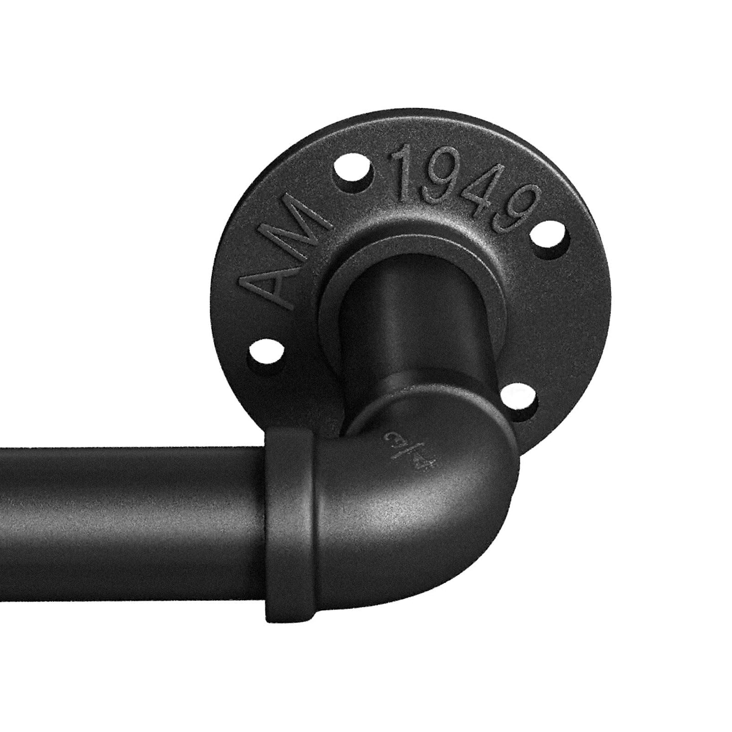 Curtain Rods for Windows 28 to 48, Heavy Duty 1 Inch Industrial Curtain Rod, Wrap Around Blackout Curtain Rod, Adjustable Curtain Rod 28-48", Black