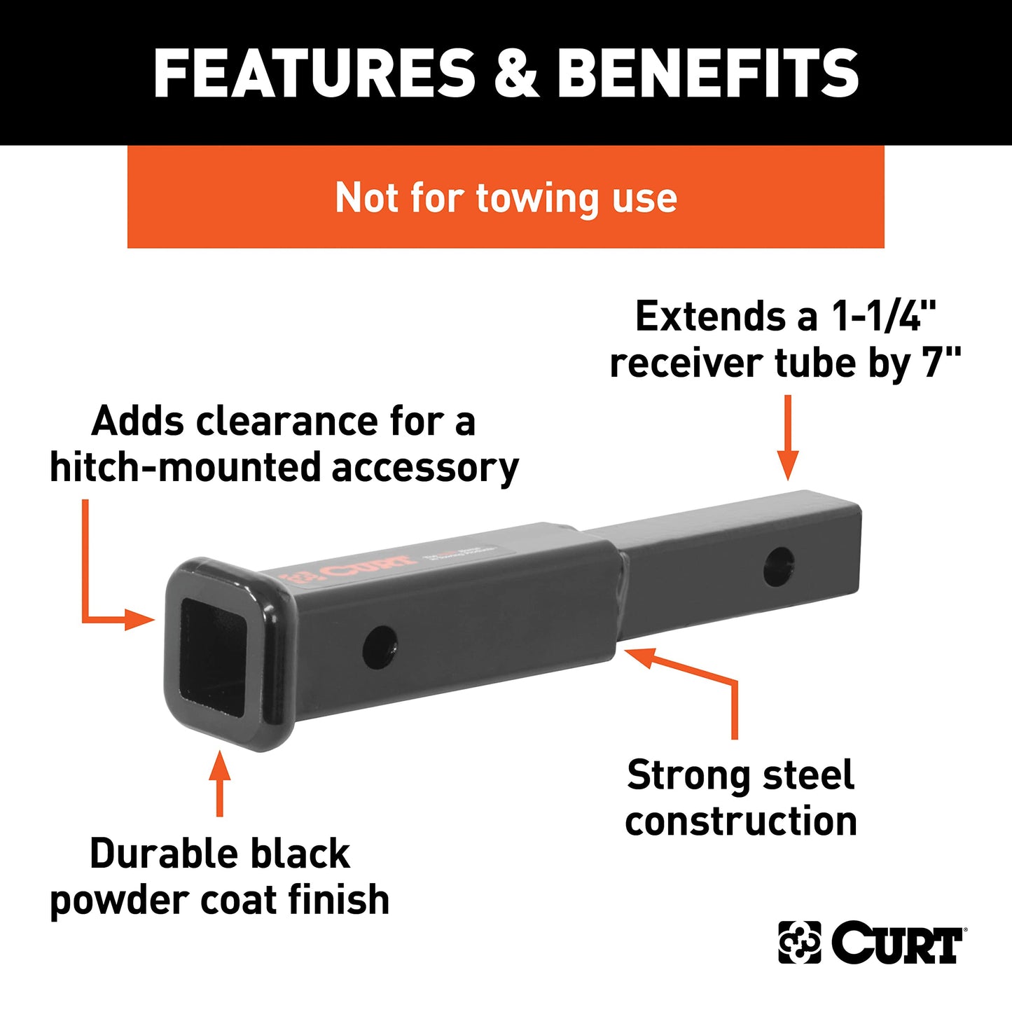 CURT Manufacturing 45789 1-1/4" Receiver Extender