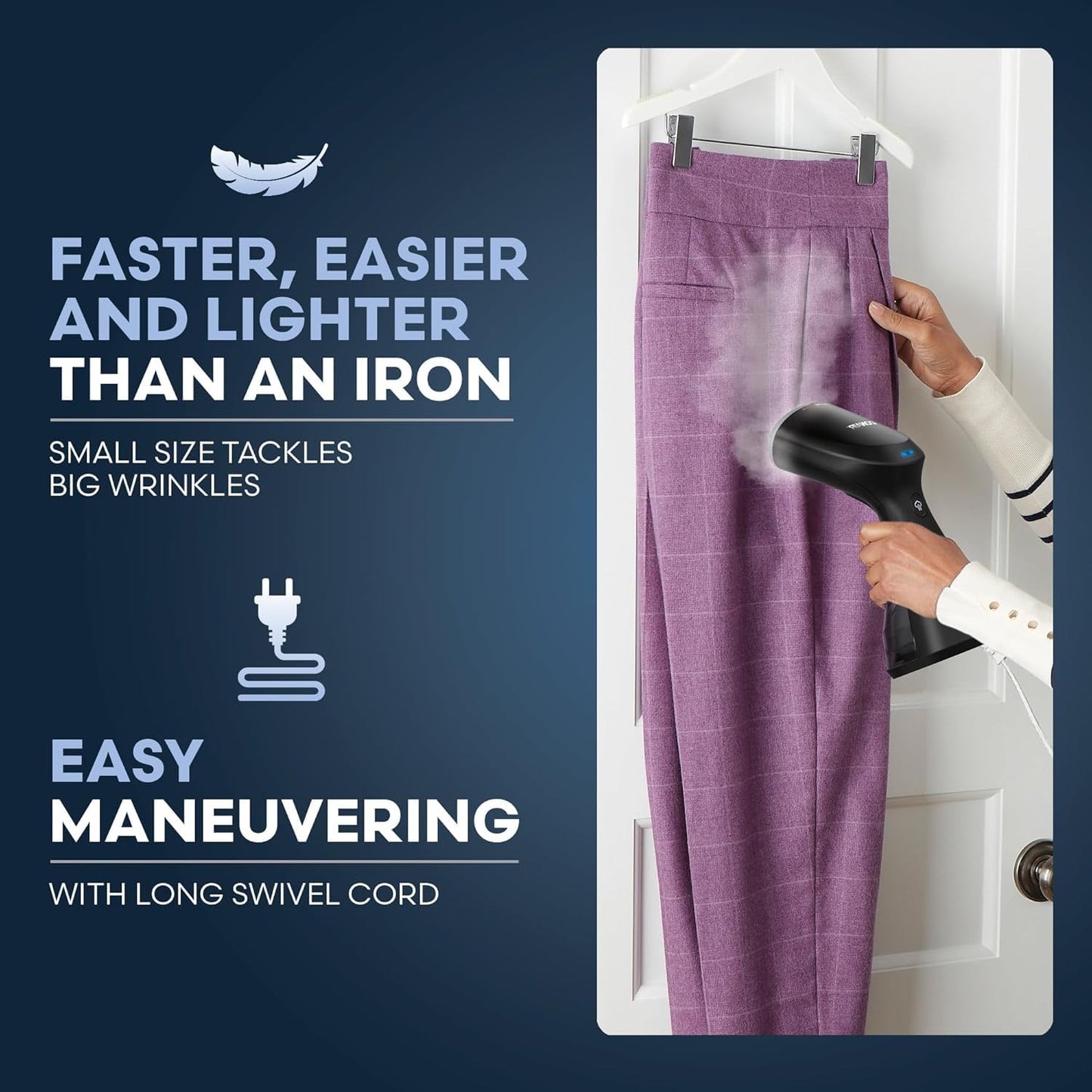 Conair Compact Garment Steamer for Clothes, 1100 watts, Small Size Tackles Big Wrinkles with Fast Heat Up