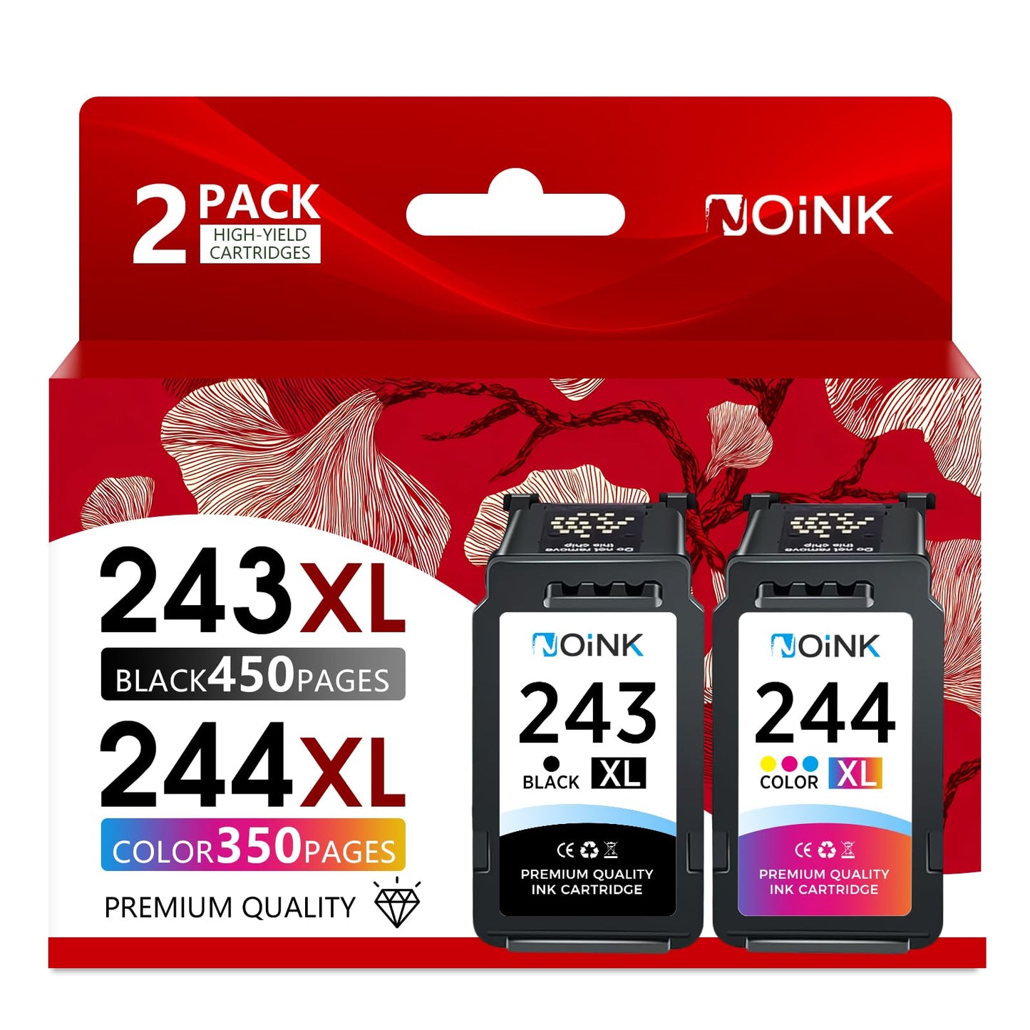 243XL 244XL Ink Cartridges Combo Pack High Yield Replacement for Canon PG-243 XL CL-244 XL – Compatible with Pixma TS3420 TS3400 MX490 MX492 MG2522 MG2922 TR4520 TR4522 TS3122, 1 Black 1 Tri-Color