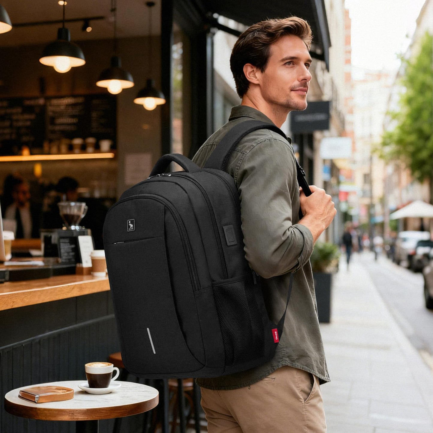 OIWAS Travel Laptop Backpack, 17 Inch Laptop Backpack for Men Women College Backpacks Bookbag with USB Charging Port Business Backpack