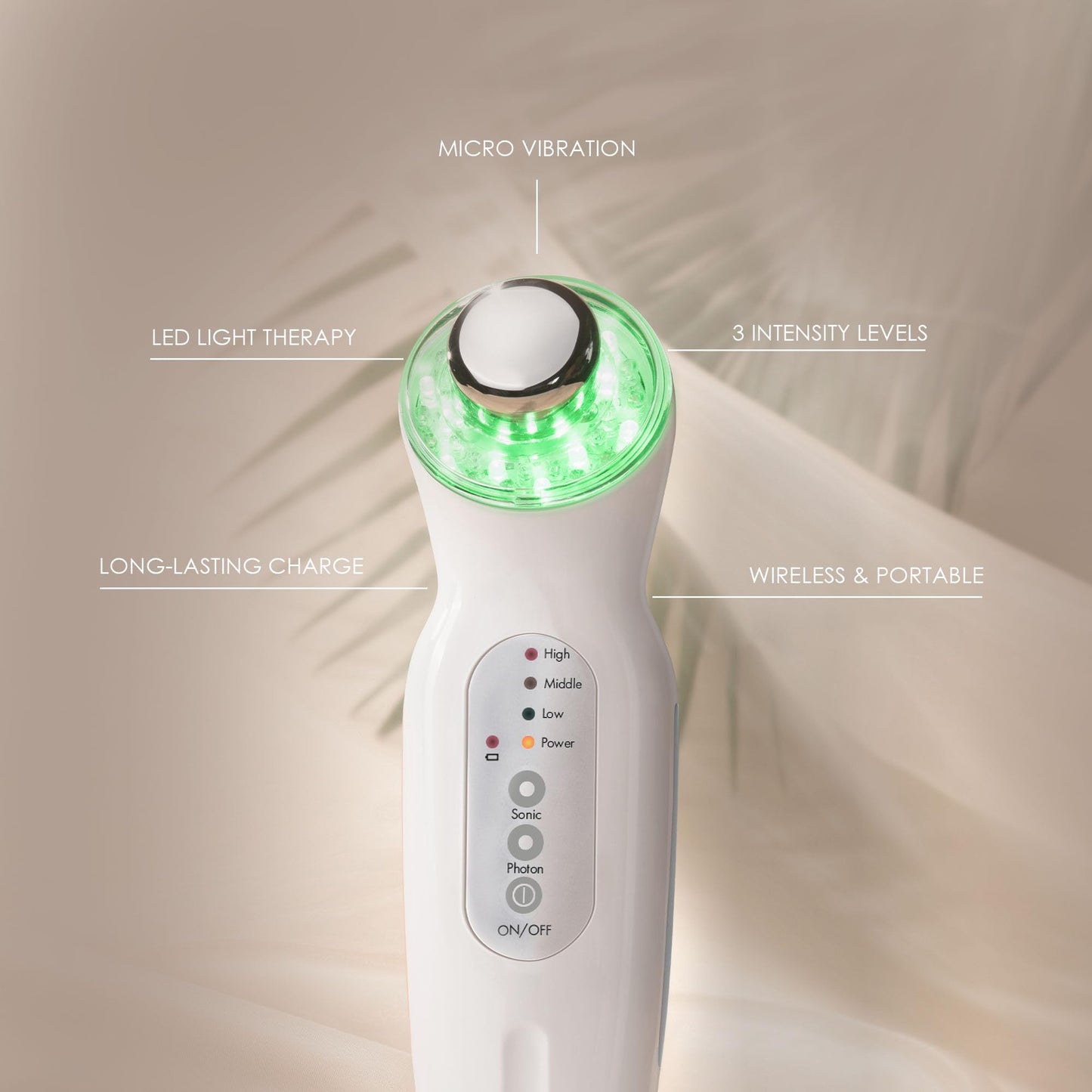 Project E Beauty LED Light Therapy Device | Red, Blue & Green LED Light Therapy | Vibration Therapy | Collagen Boost | Anti-Aging | Firming | Reduced Wrinkles | Anti-Blemish