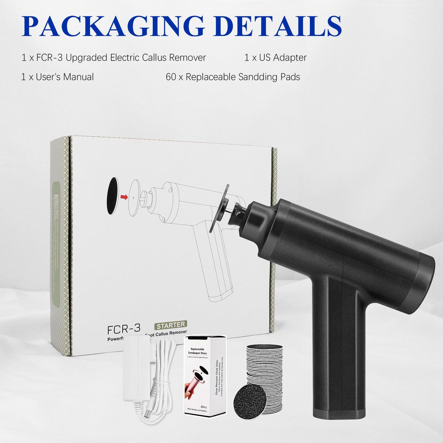 Callus Remover for Feet 4500rpm, Professional Electric Foot Callus Remover Adjustable Speed Foot File Electric Foot Sander Grinder Pedicure Tool Women Men Use (Black)