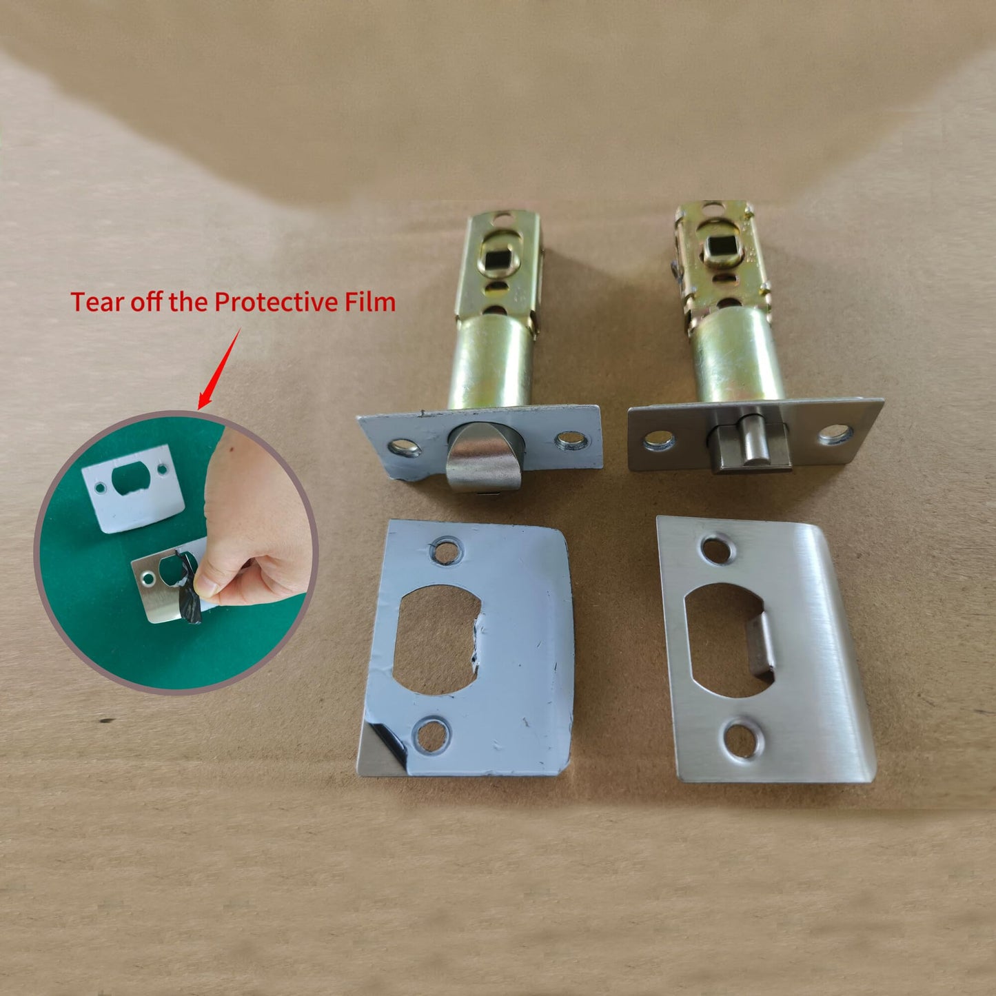 2 Pack of MANREN Lever Keyed Entry Door Lever Handle Lock, Universal Door Knob Hardware,Nickel Brushed Color (MR802et-2)