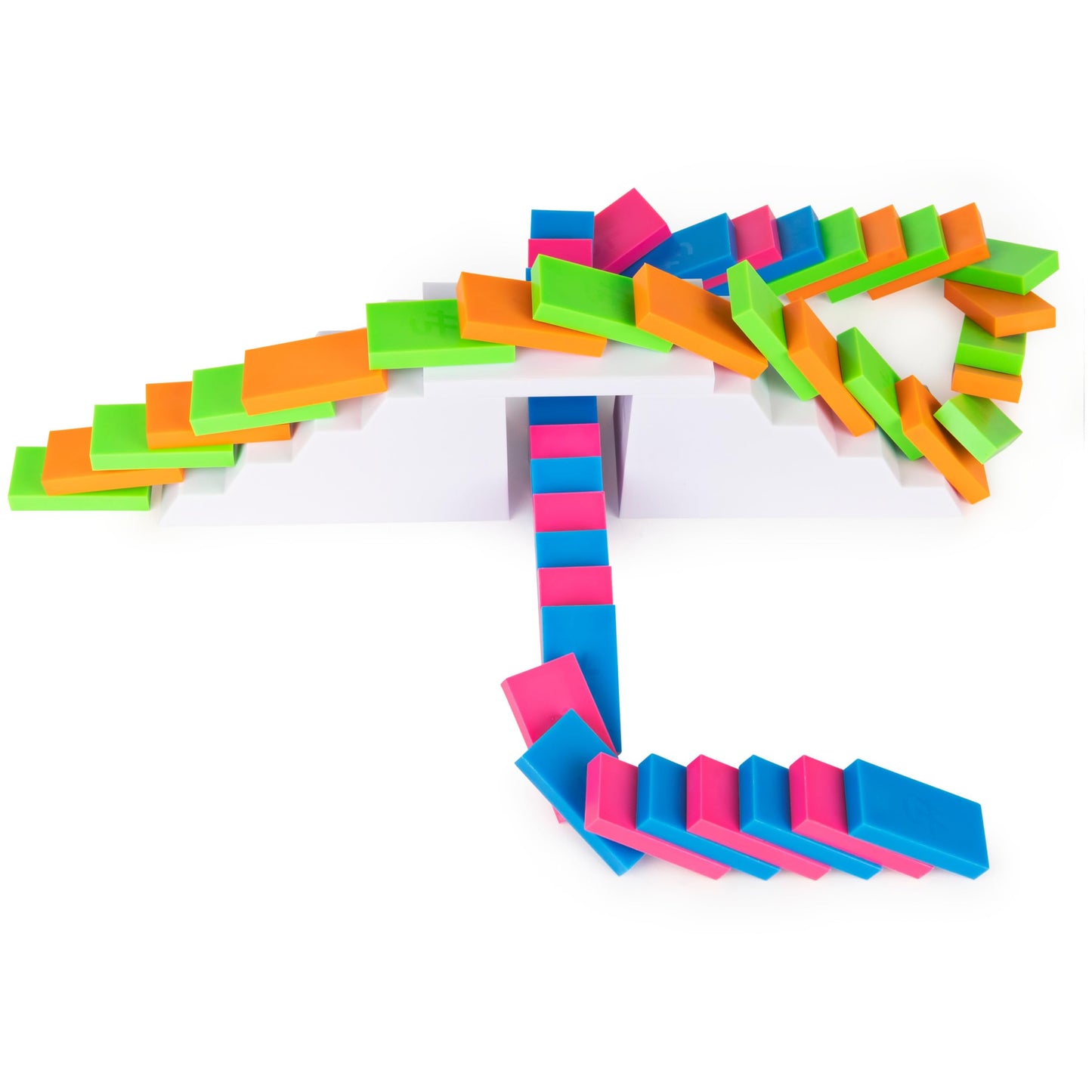 H5 Domino Creations 100-Piece Neon Set by Lily Hevesh, for Families and Kids Ages 5 and up