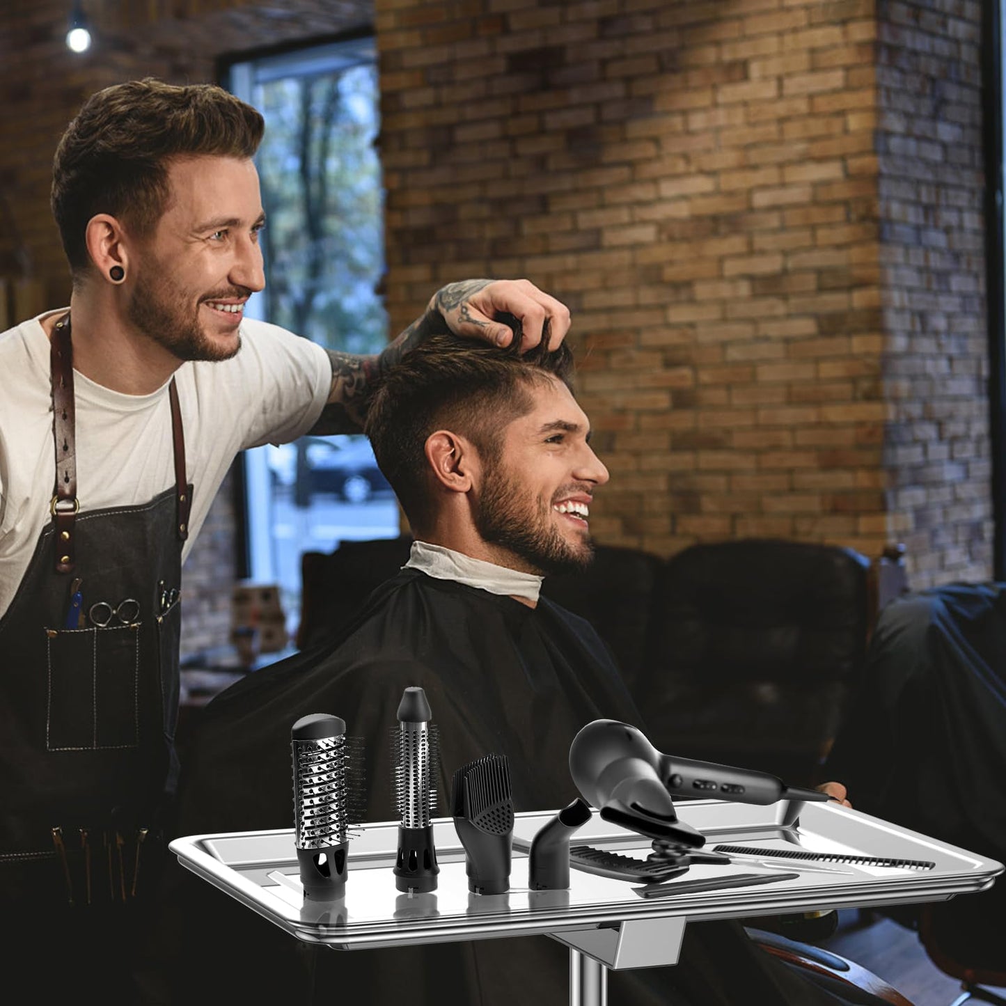 ChoJiah Extra Large Rolling Salon Tray on Wheels Hairstylist Tray Tattoo Tray, Ideal Use for for Hair Salon Dental Hairstylist Cart