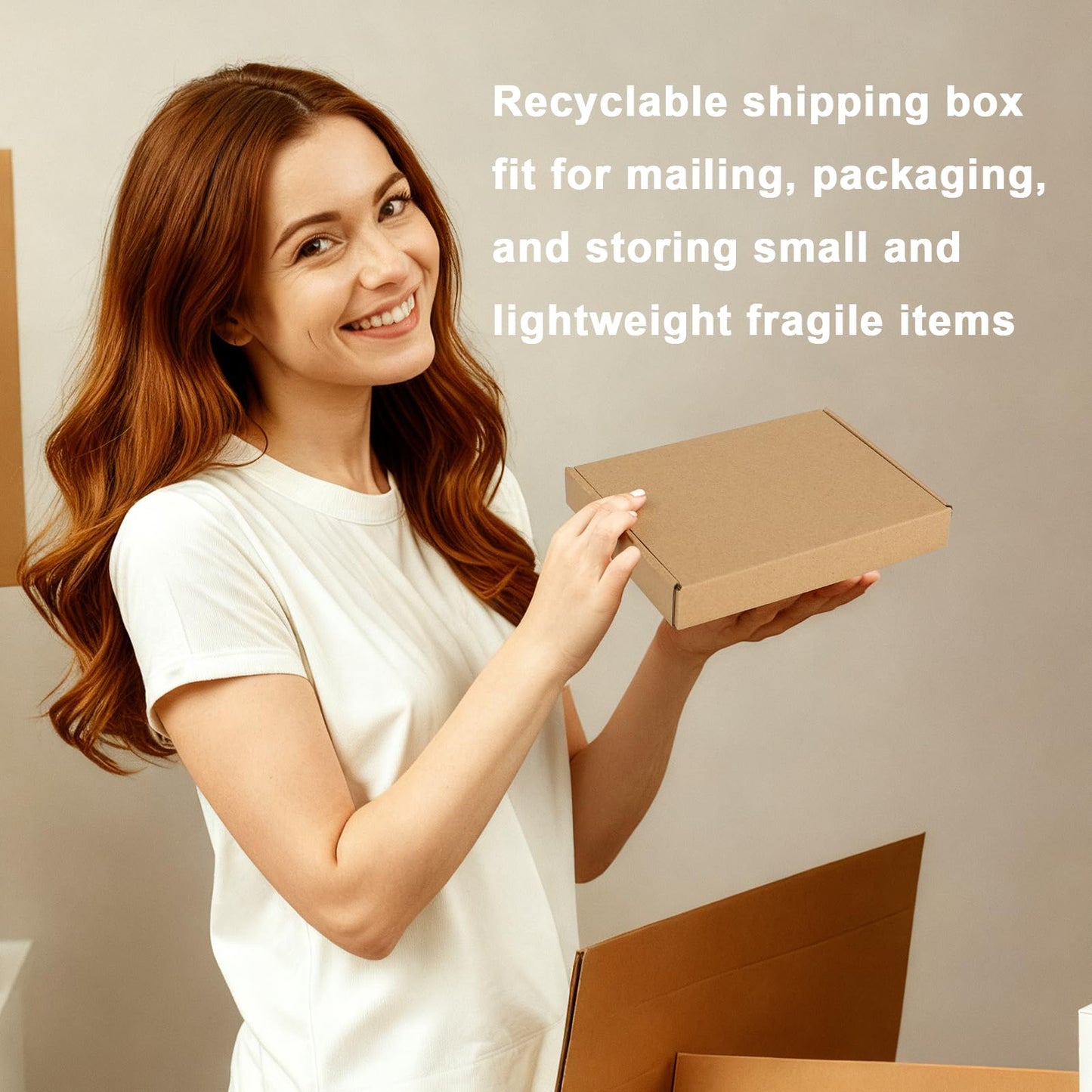 MEBRUDY 7x5x1 Inches Shipping Boxes Pack of 100, Brown