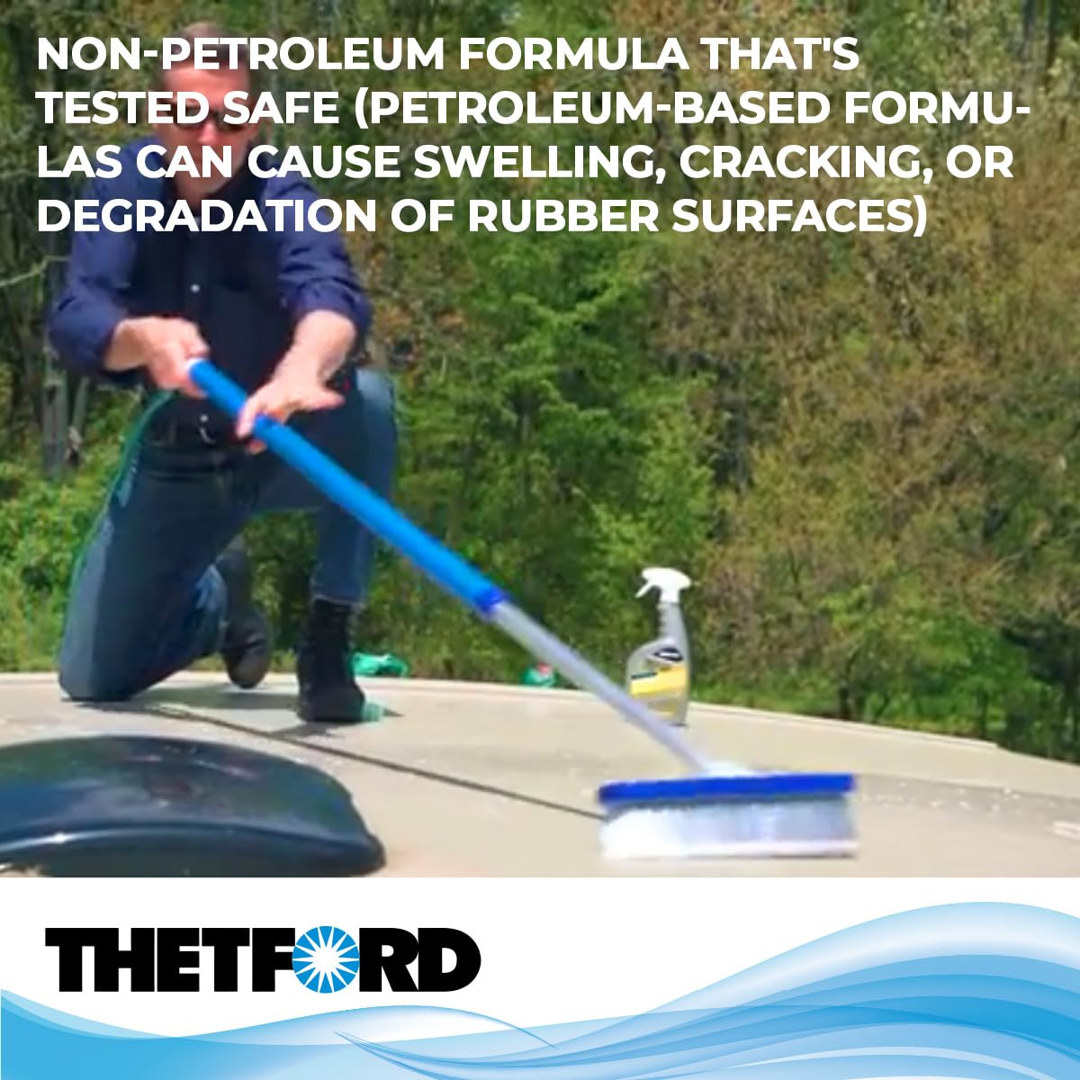 Thetford 96016 Premium RV Rubber Roof Cleaner and Conditioner - 64 oz.