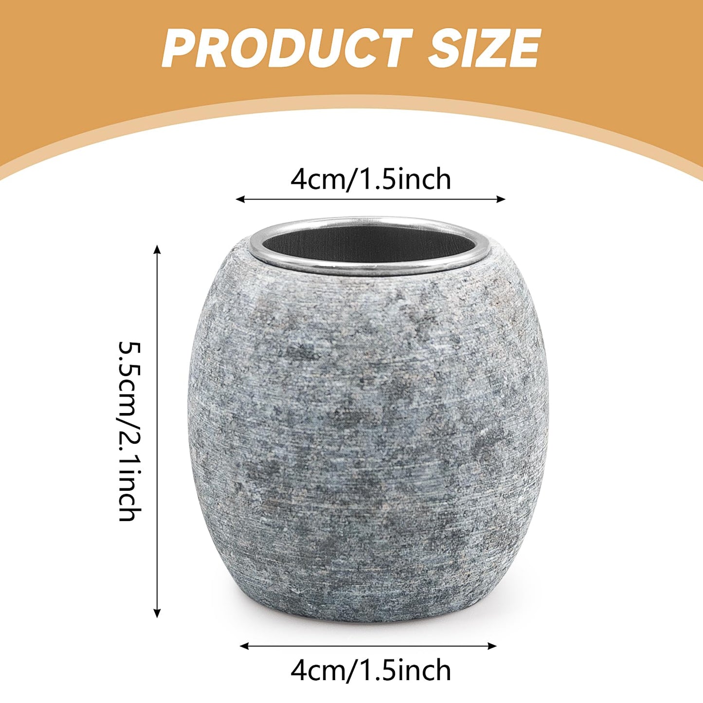 2 Pack Sauna Aromatherapy Stone Cup, Sauna Oil Cup Sauna Aromatherapy Oil Bowl Holder, Essential Oil Sauna Accessories with 2 Stainless Steel Diffuser Bowl for Spa (Grey)